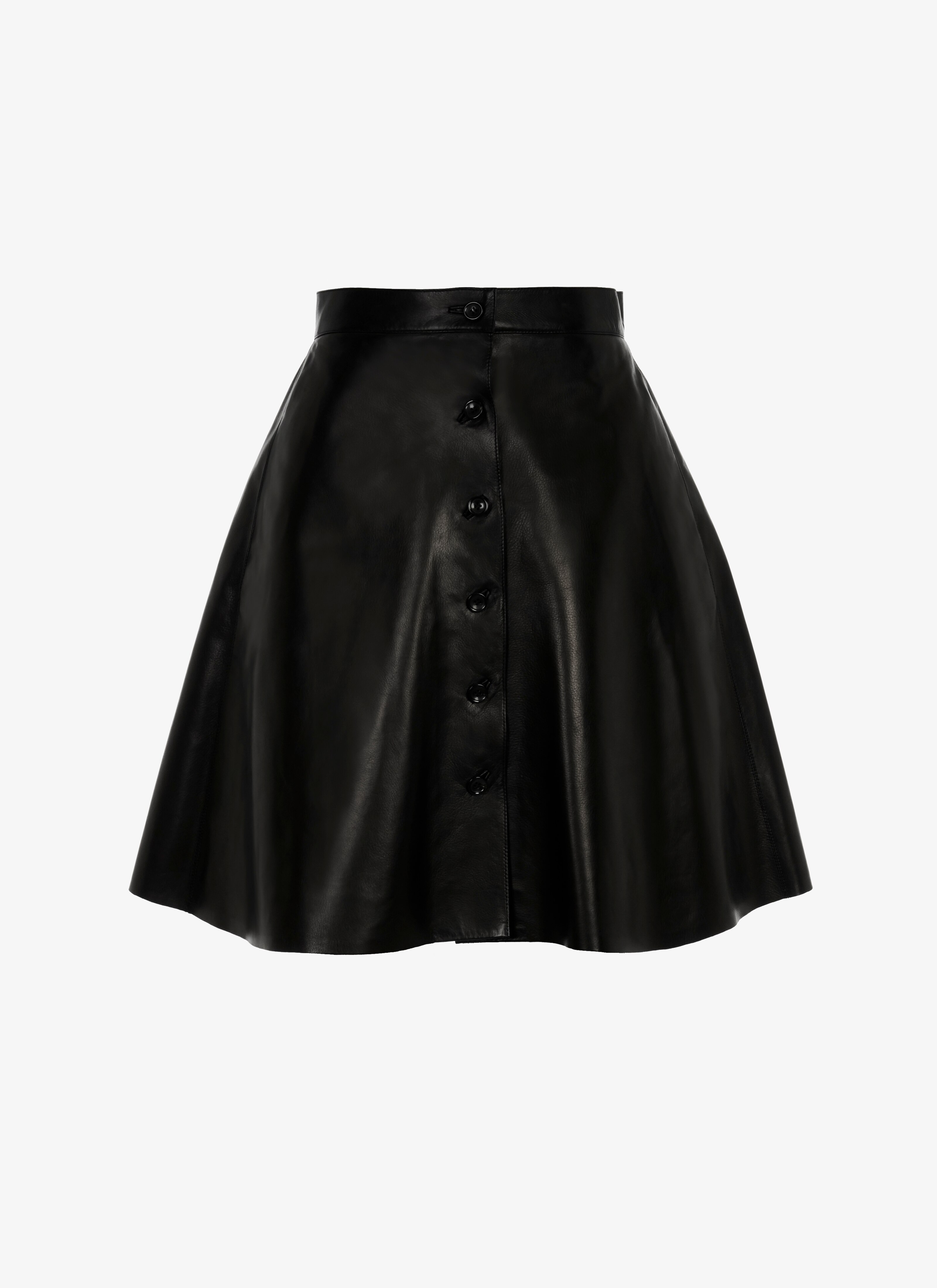 ALAÏA BLACK SHORT LEATHER SKIRT