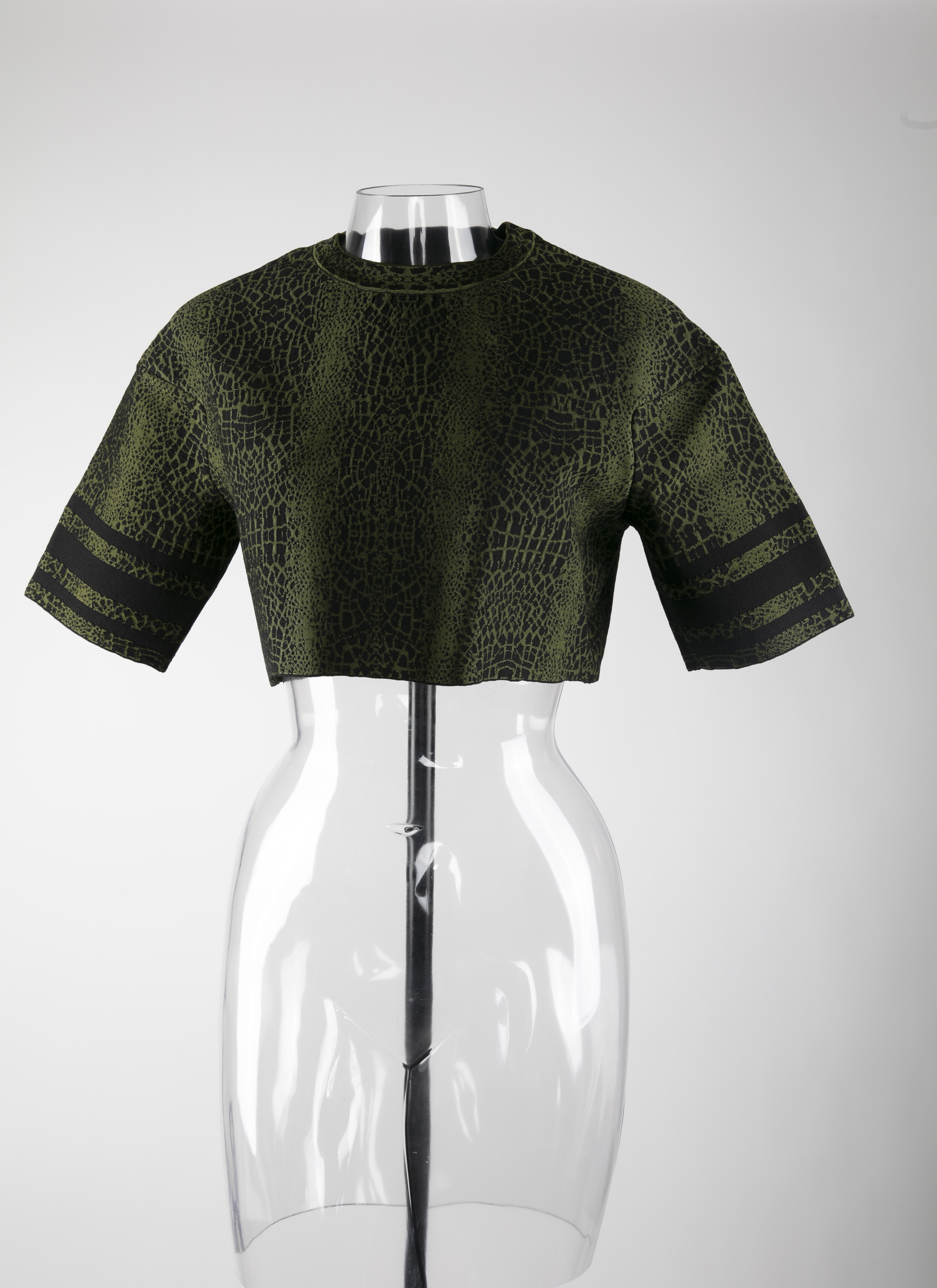 ALAÏA BLACK/GREEN CARDIGAN