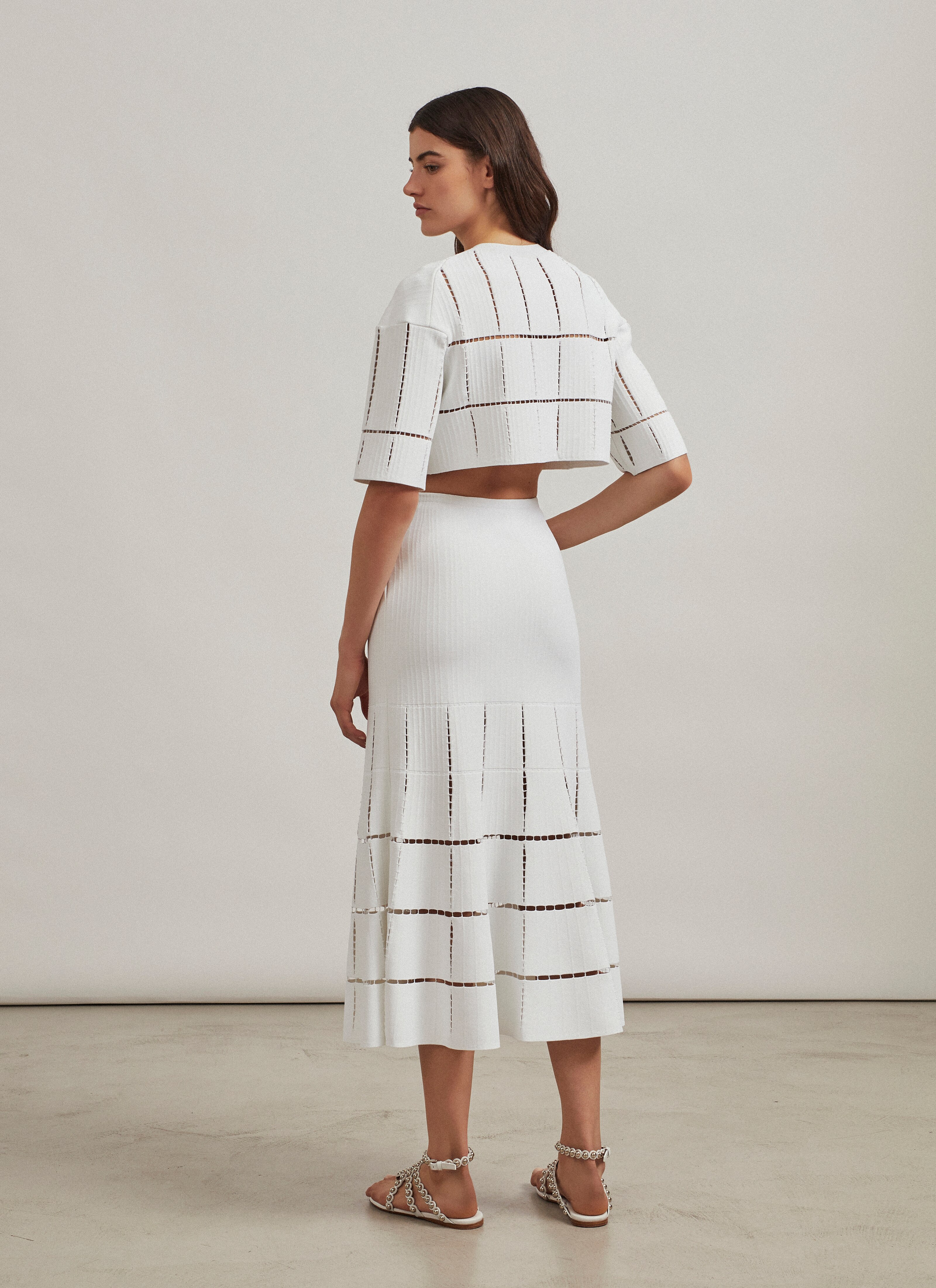 White cropped knit Clearance