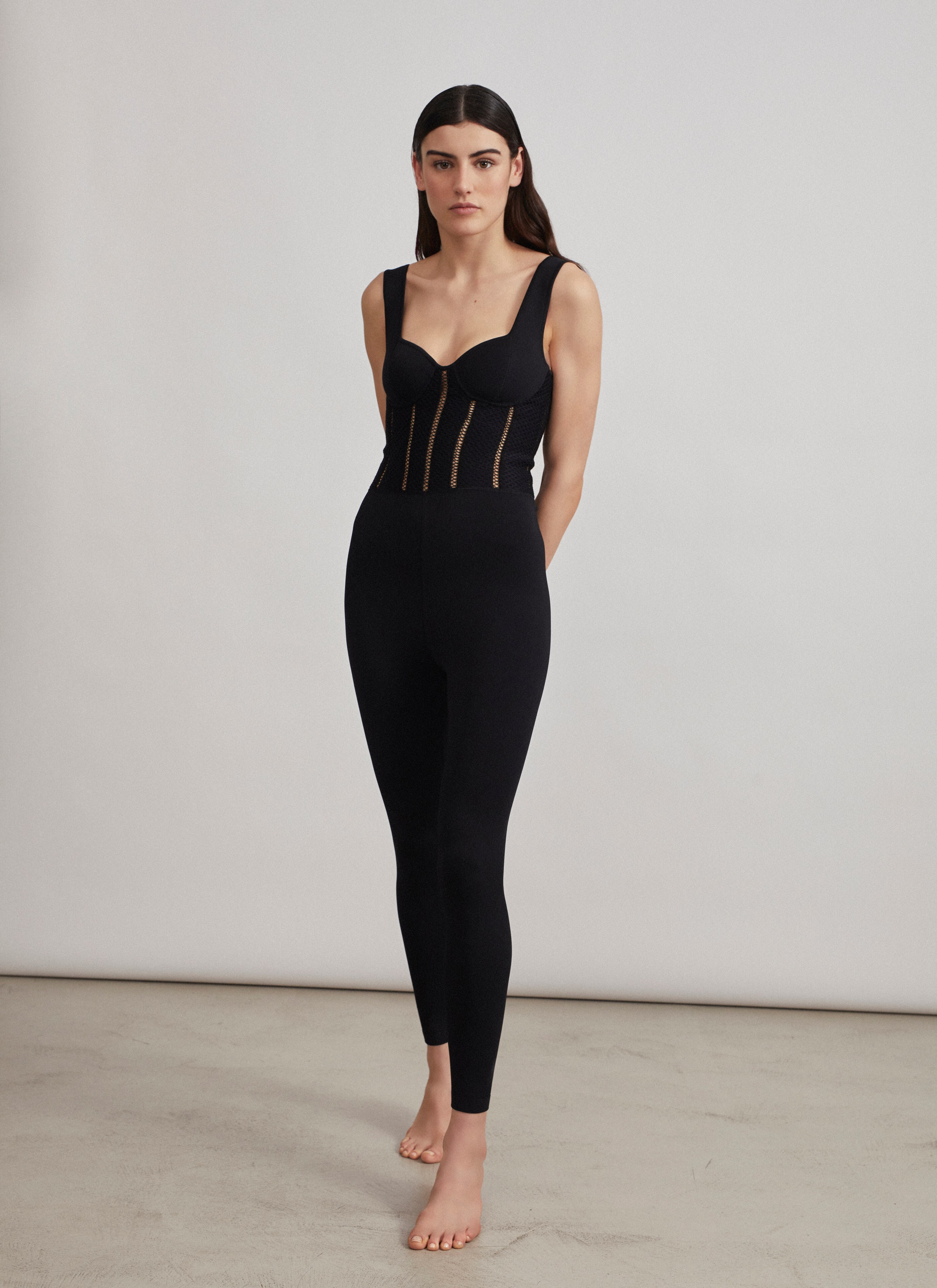 Womens black knit jumpsuit Clearance