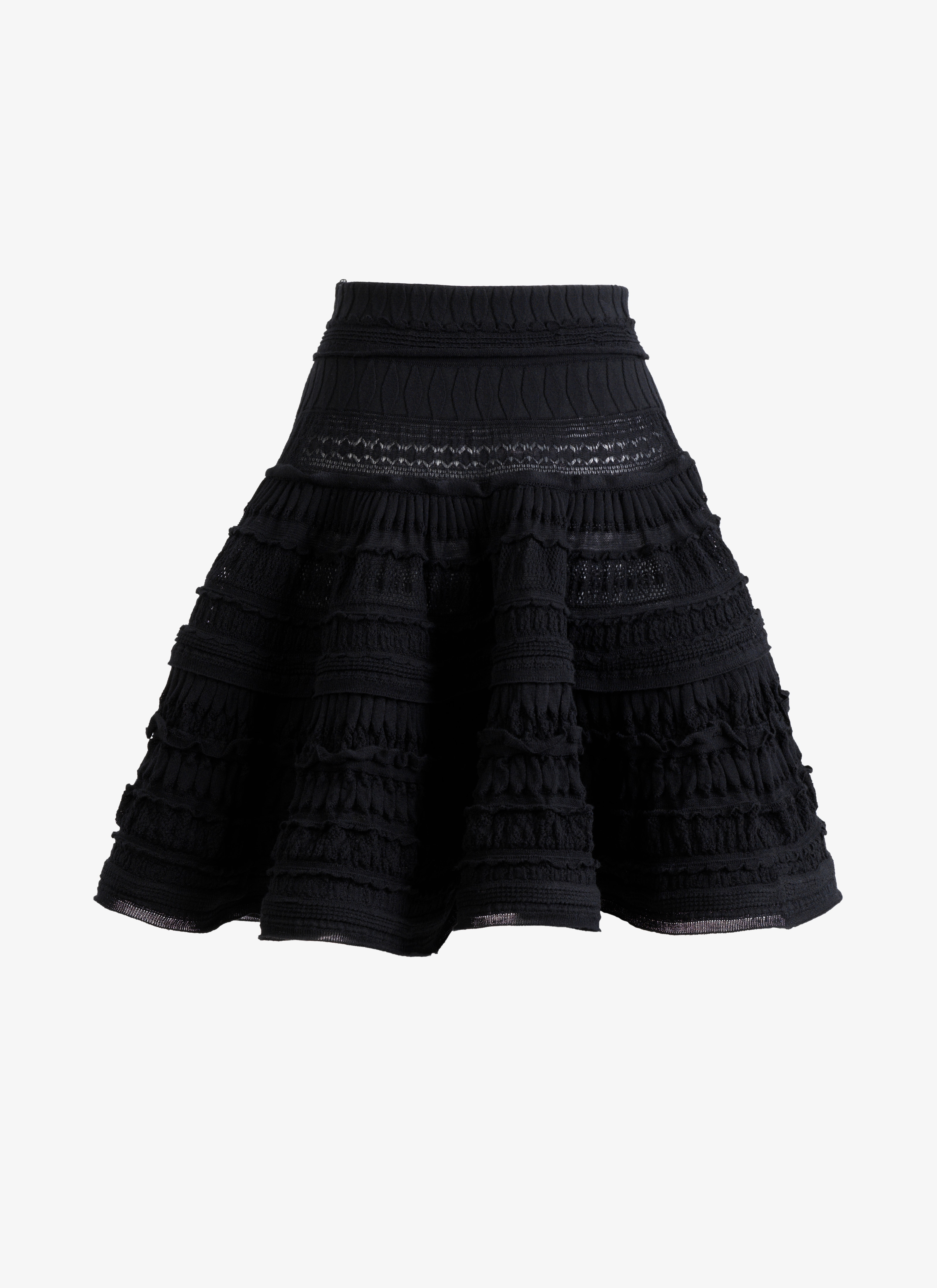 ALAÏA BLACK ALAÏA EDITION 2007 FLARED SKIRT IN WOOL CRINOLINE