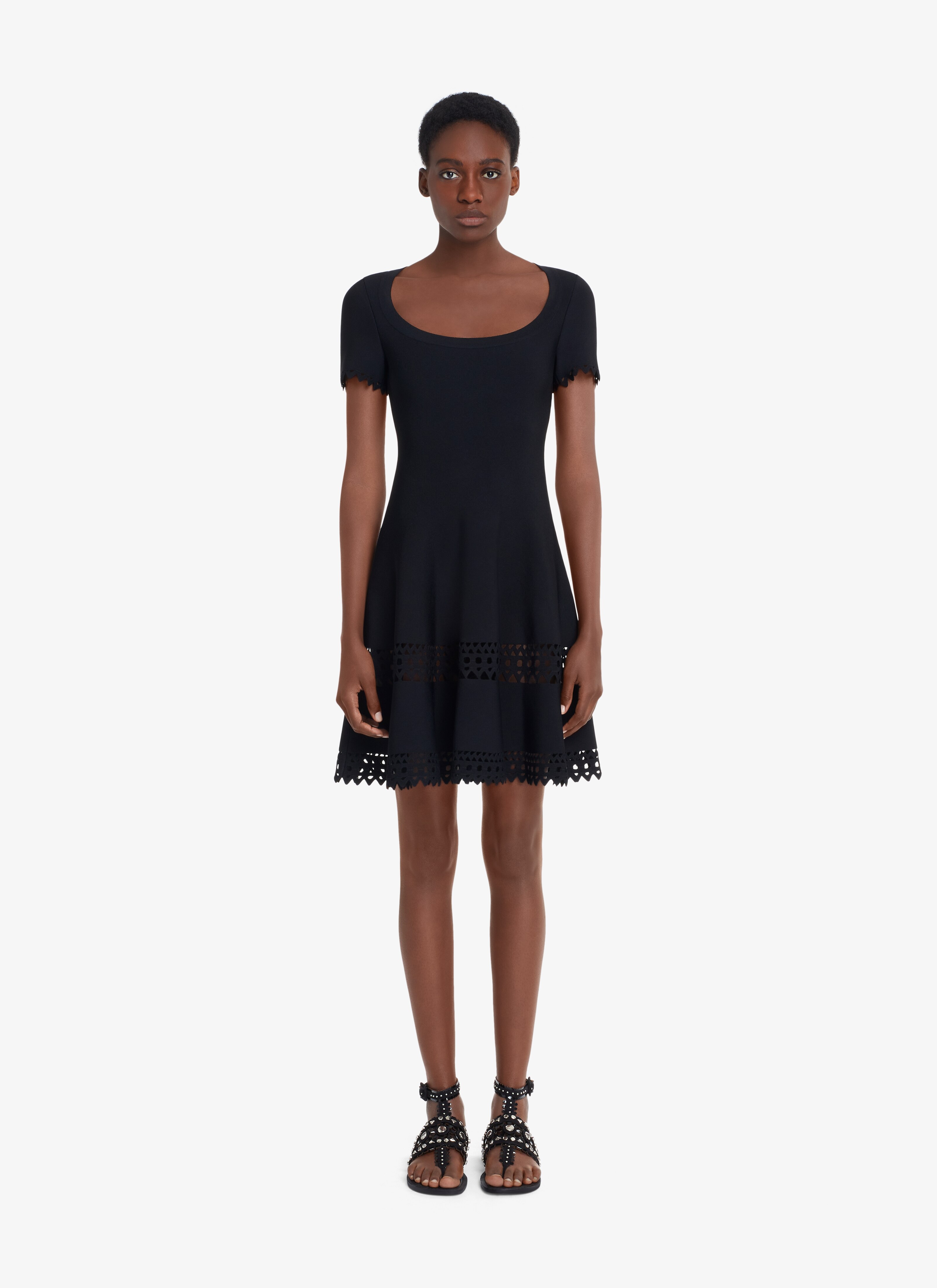 ALAÏA ブラック ALAÏA 2016 エディション カットワーク ニットドレス