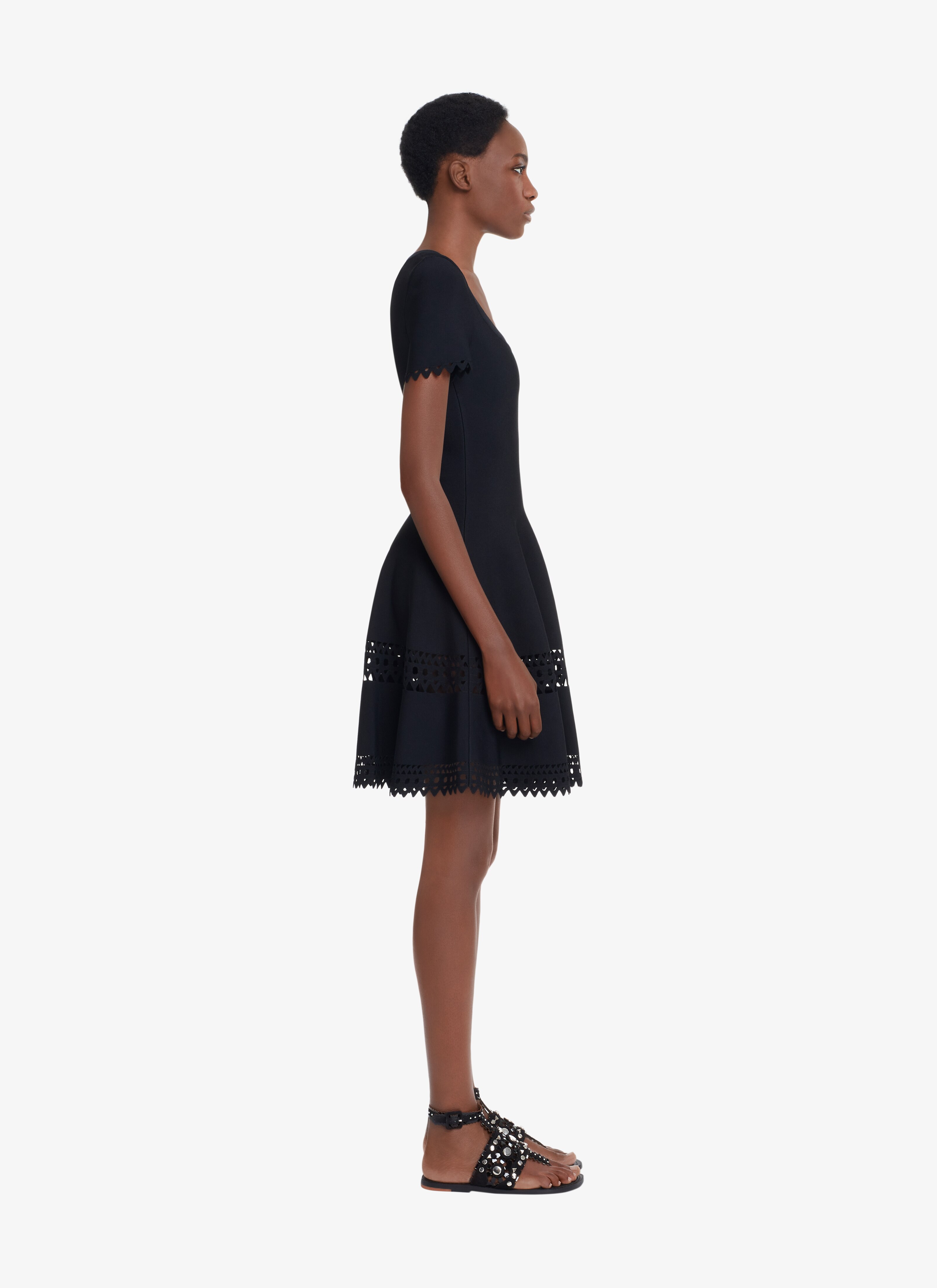 ALAÏA ブラック ALAÏA 2016 エディション カットワーク ニットドレス