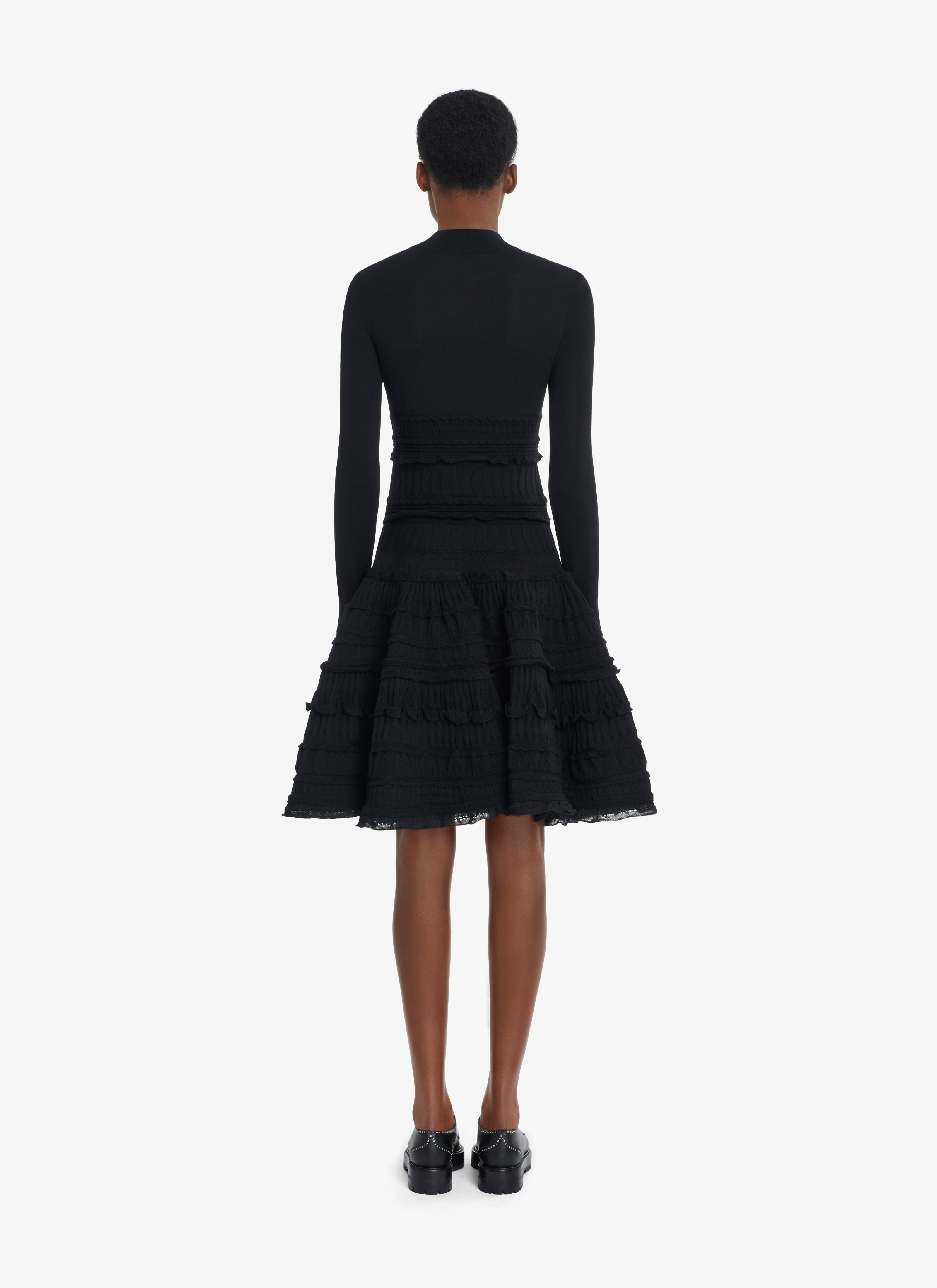 ALAÏA BLACK EDITION 2007 HIGH-NECK WOOL CRINOLINE DRESS