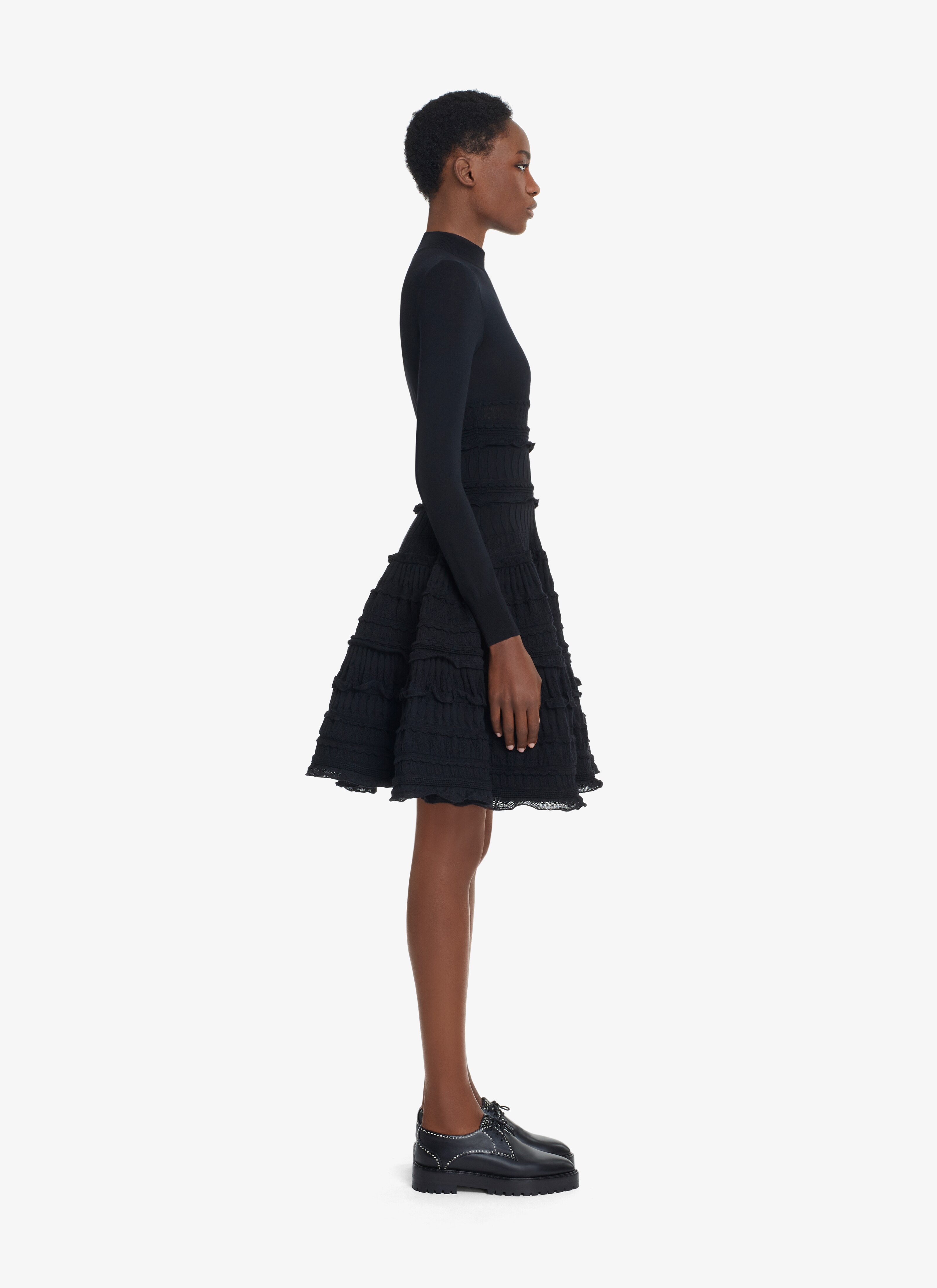 ALAÏA BLACK EDITION 2007 HIGH-NECK WOOL CRINOLINE DRESS