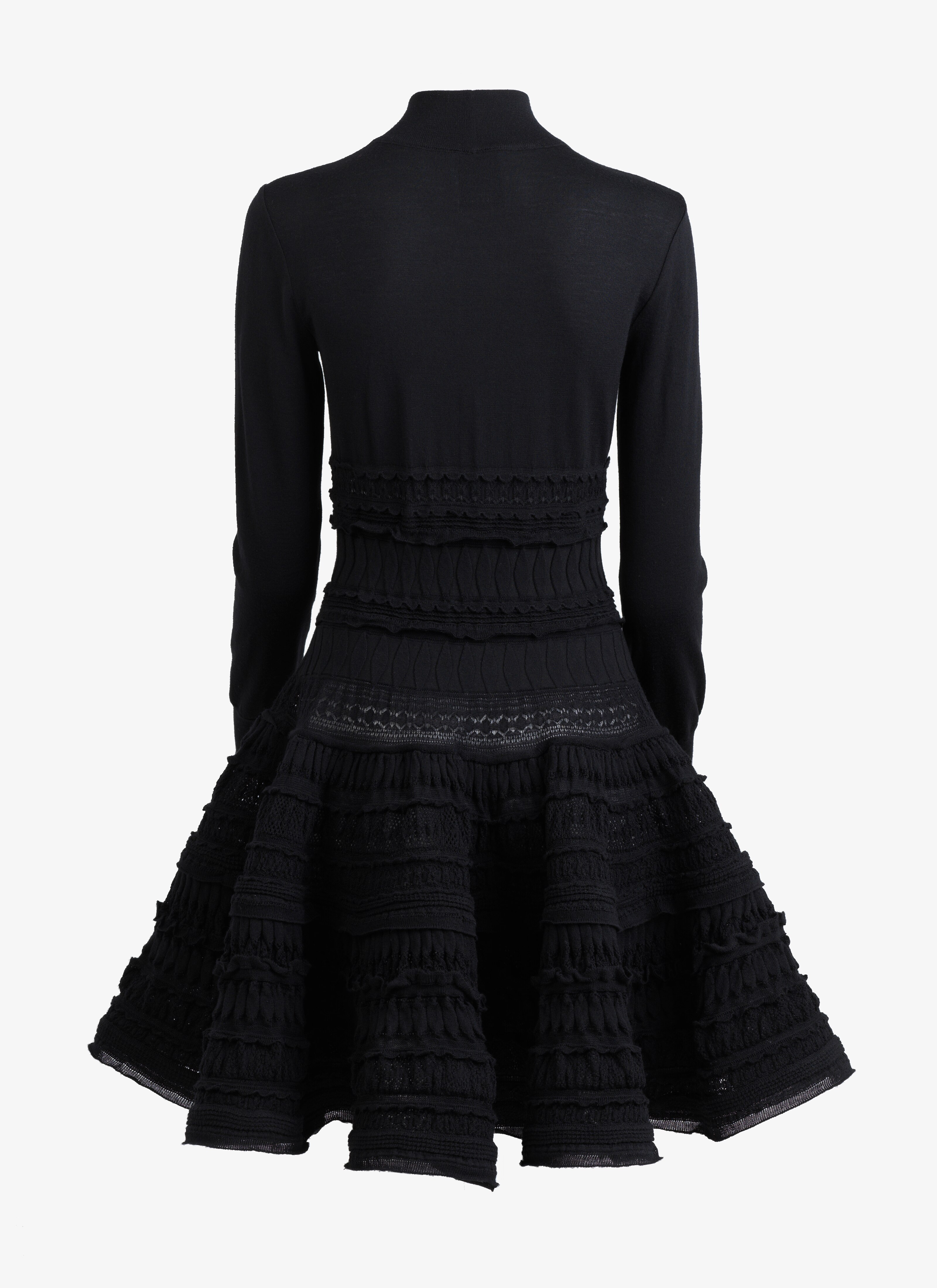ALAÏA BLACK EDITION 2007 HIGH-NECK WOOL CRINOLINE DRESS