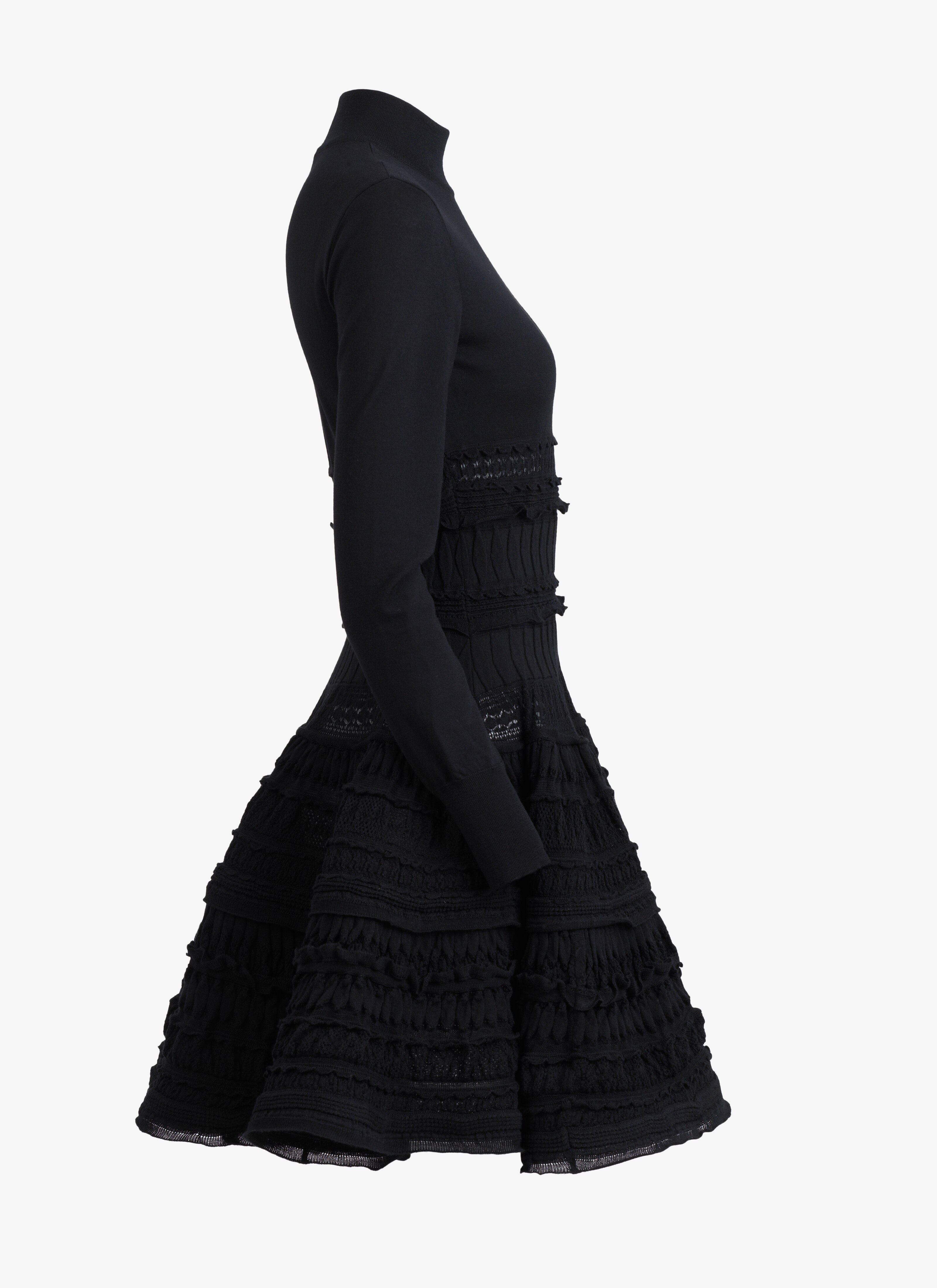 ALAÏA BLACK EDITION 2007 HIGH-NECK WOOL CRINOLINE DRESS