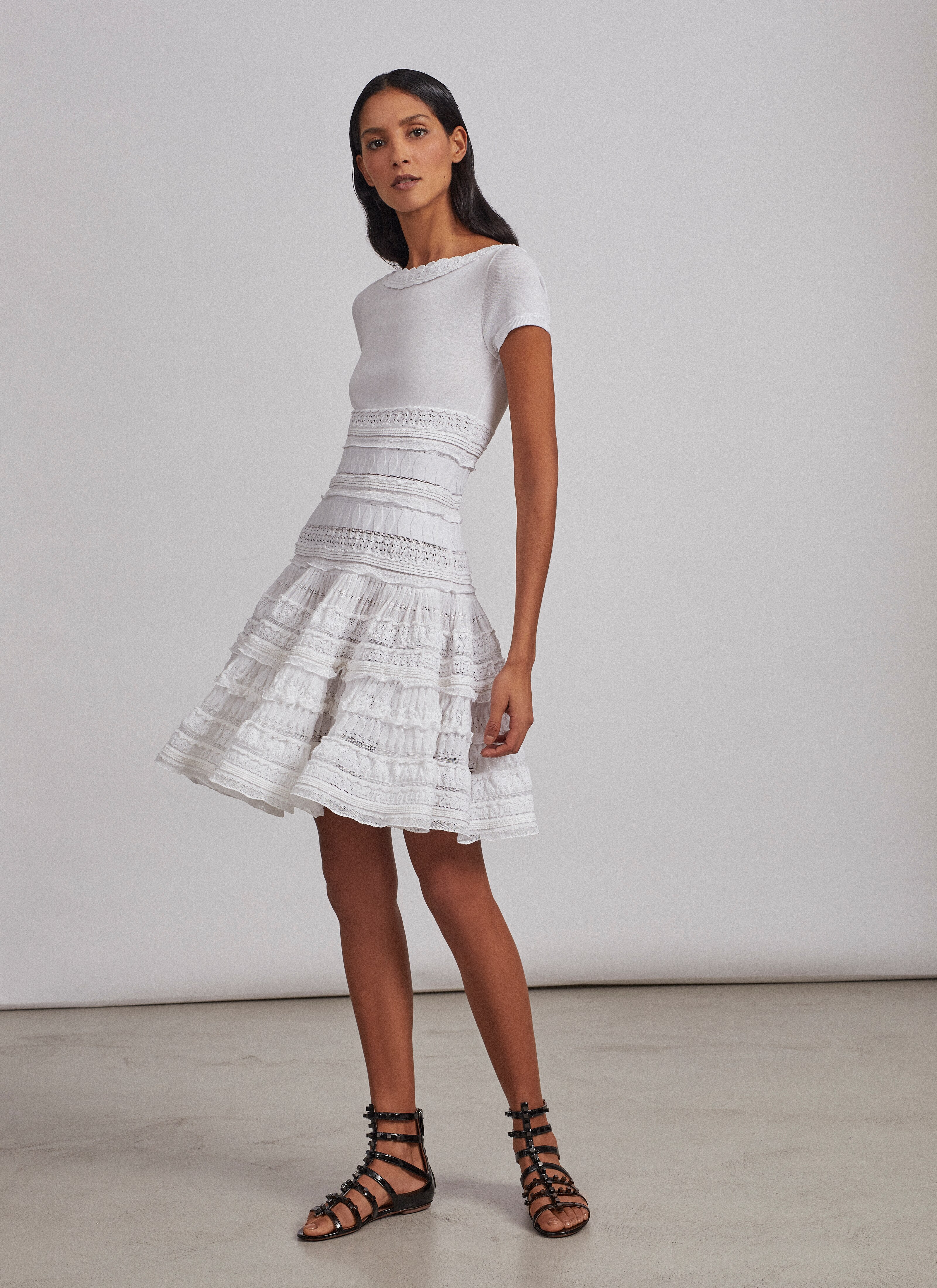 ALAÏA ホワイト ALAÏA 2007 エディション コットン クリノリン フレアドレス