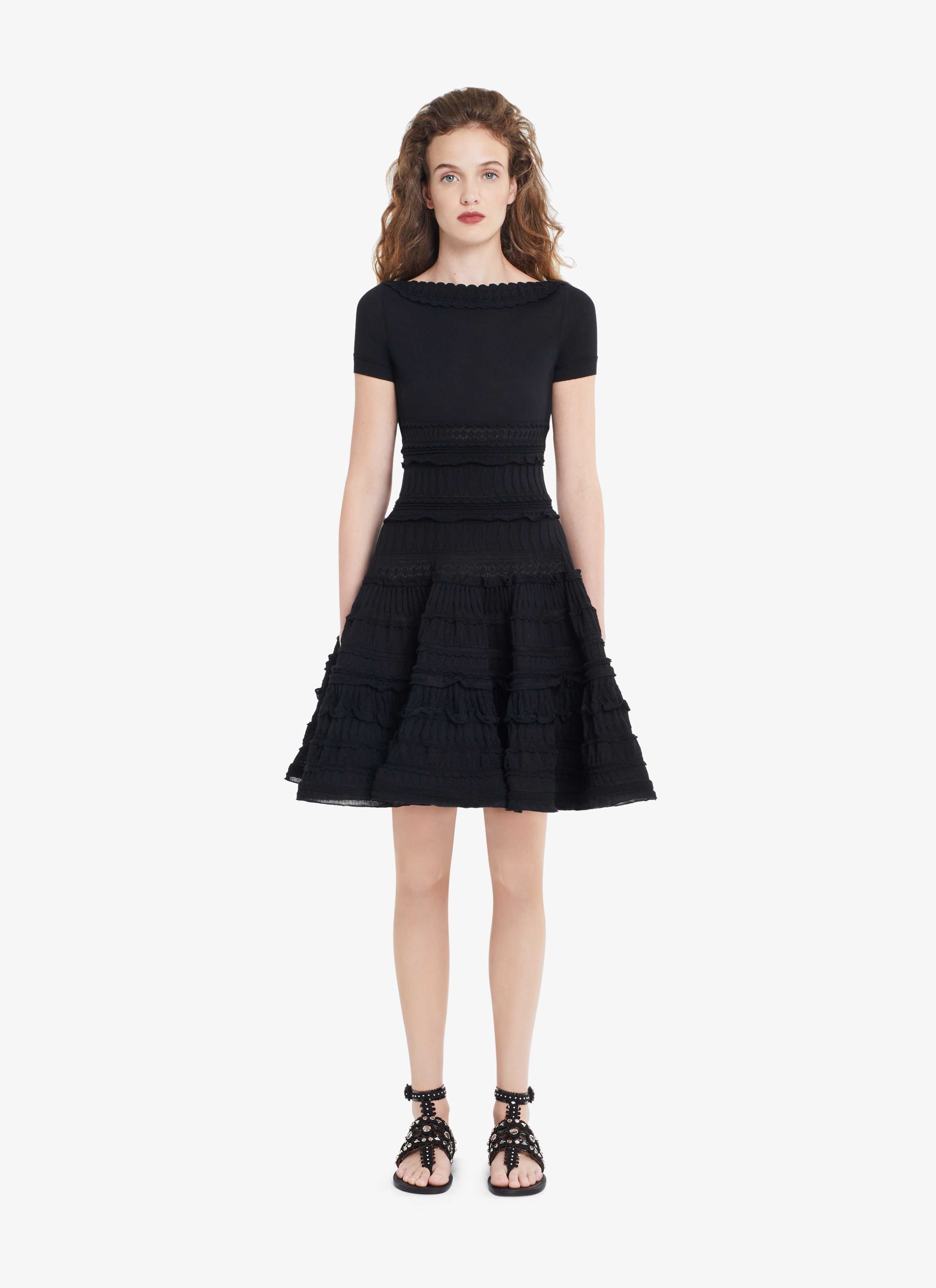 ALAÏA BLACK ALAÏA EDITION 2007 FLARED DRESS IN COTTON CRINOLINE