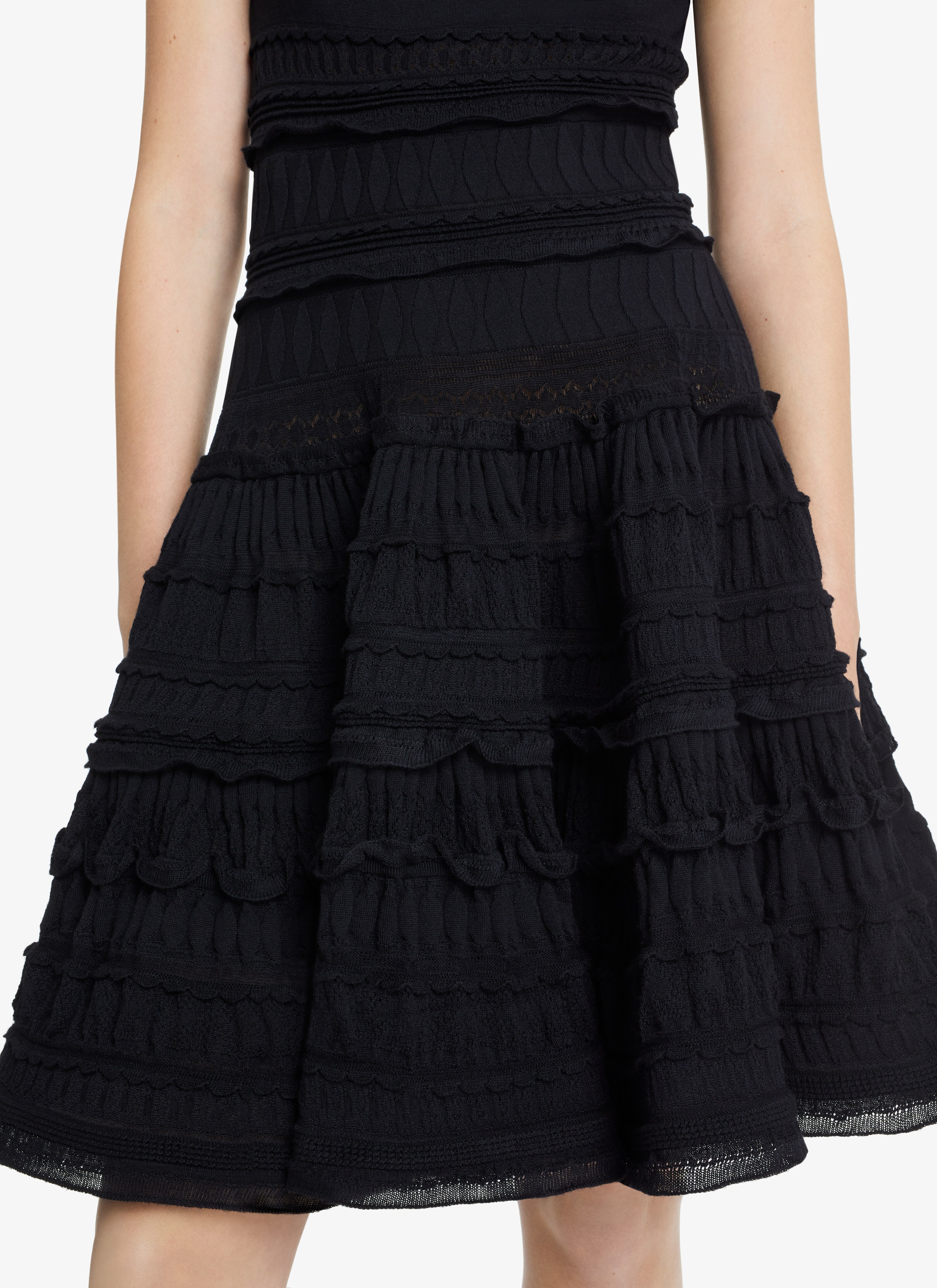 ALAÏA BLACK ALAÏA EDITION 2007 FLARED DRESS IN COTTON CRINOLINE