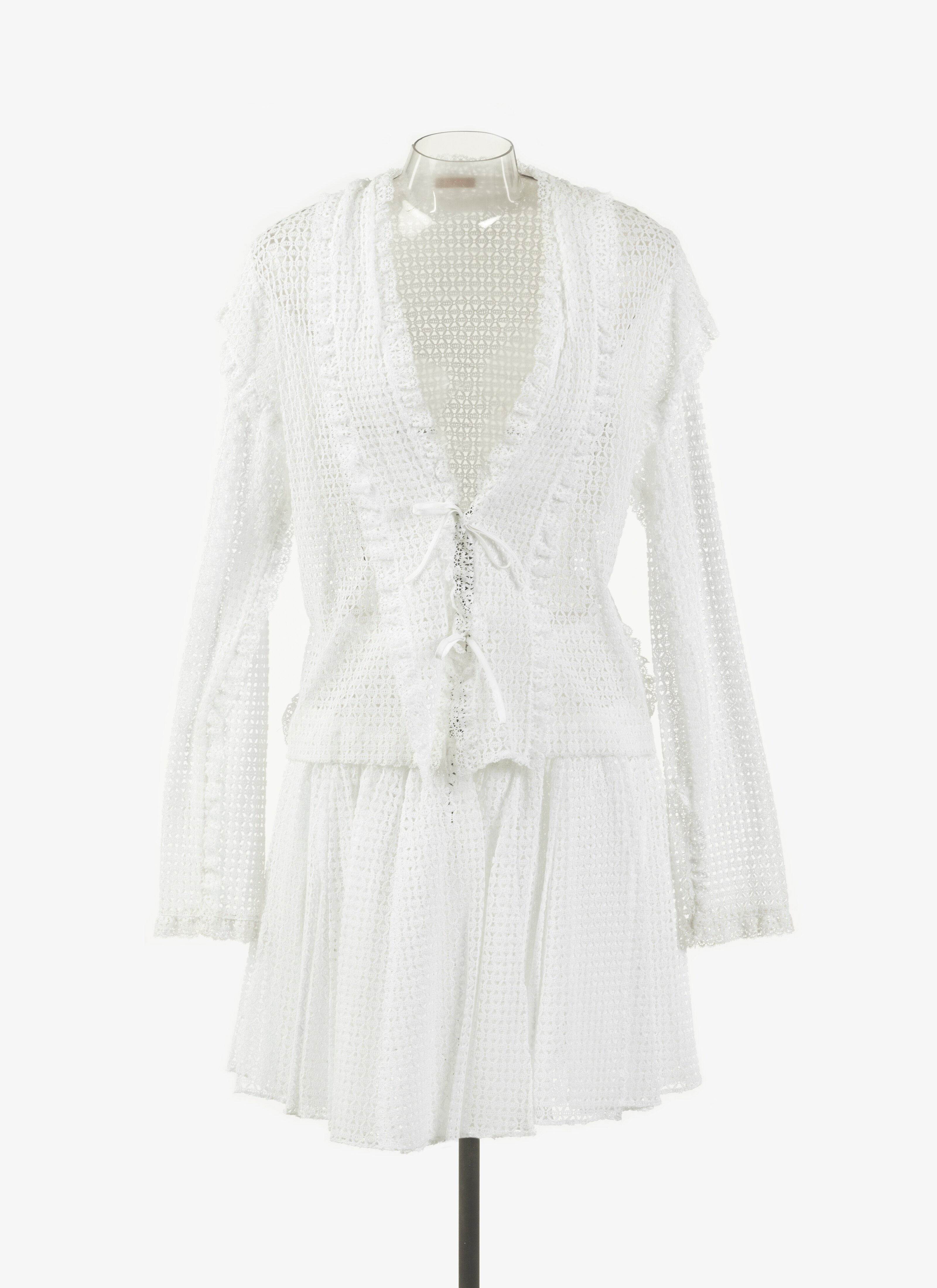 ALAÏA  MACRAMÉ FLARED SKIRT 