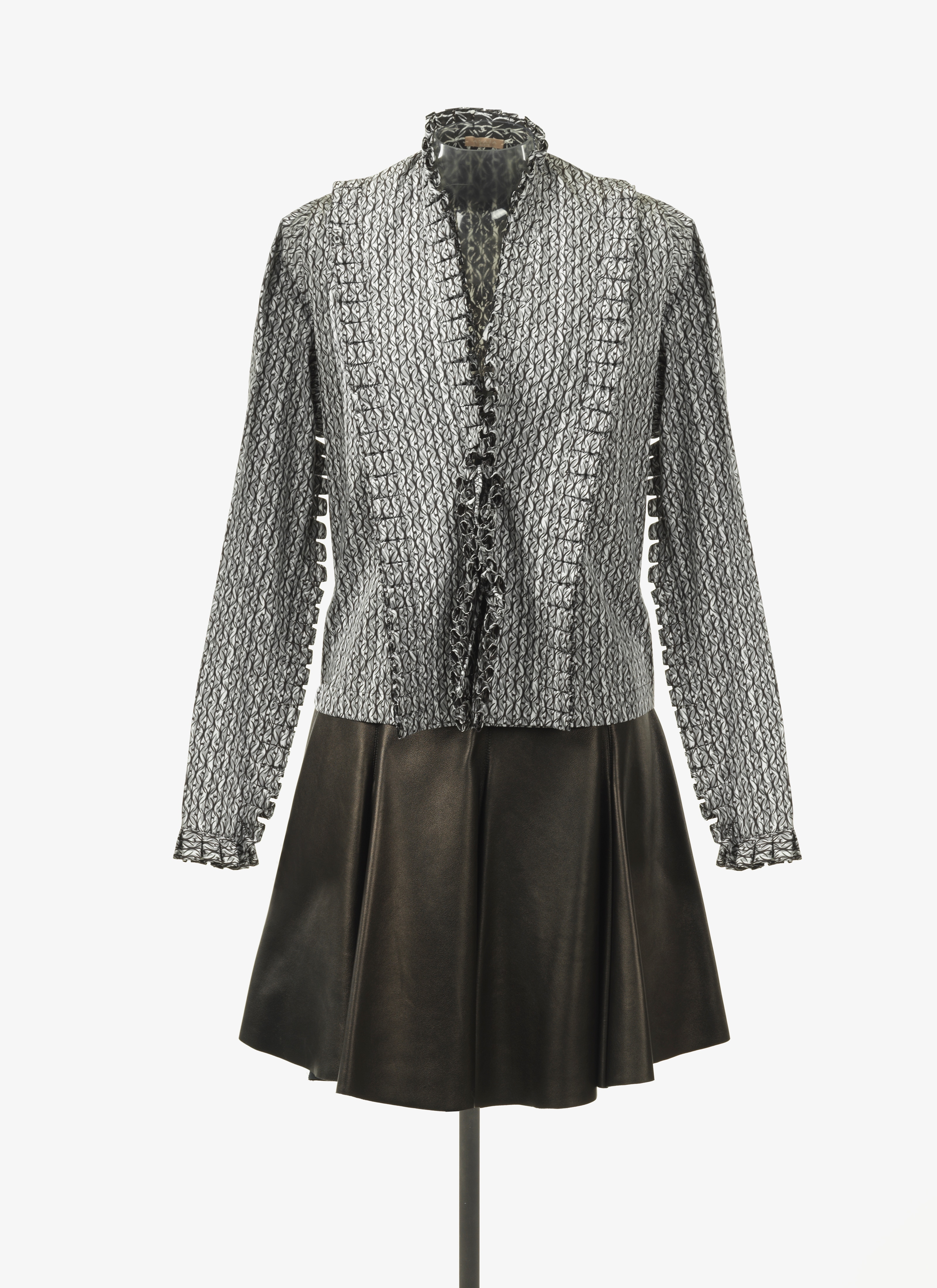 ALAÏA  DOUBLE-BREASTED CANDY COTTON POPLIN SHIRT 