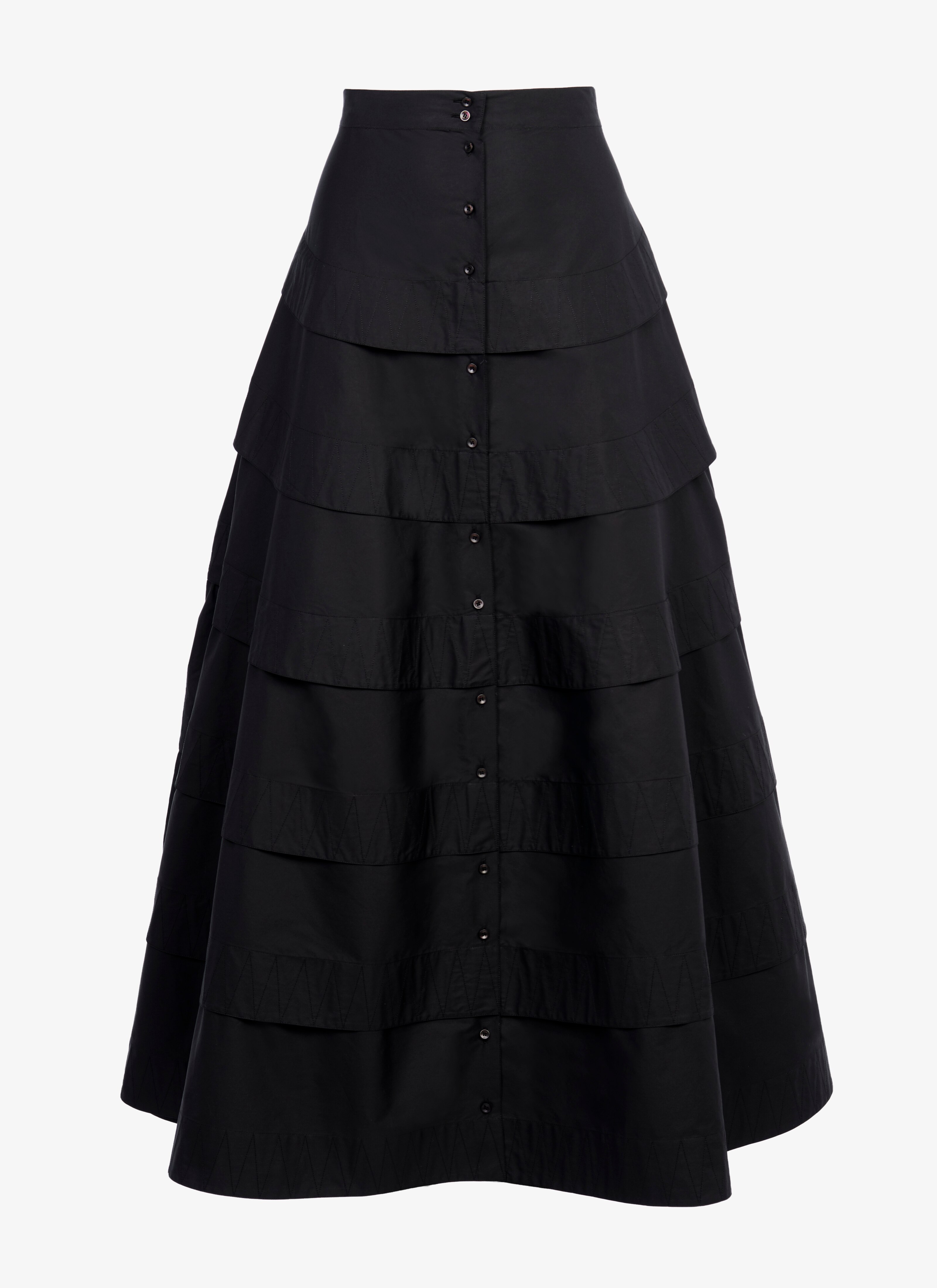 ALAÏA BLACK FLARED POPLIN SKIRT