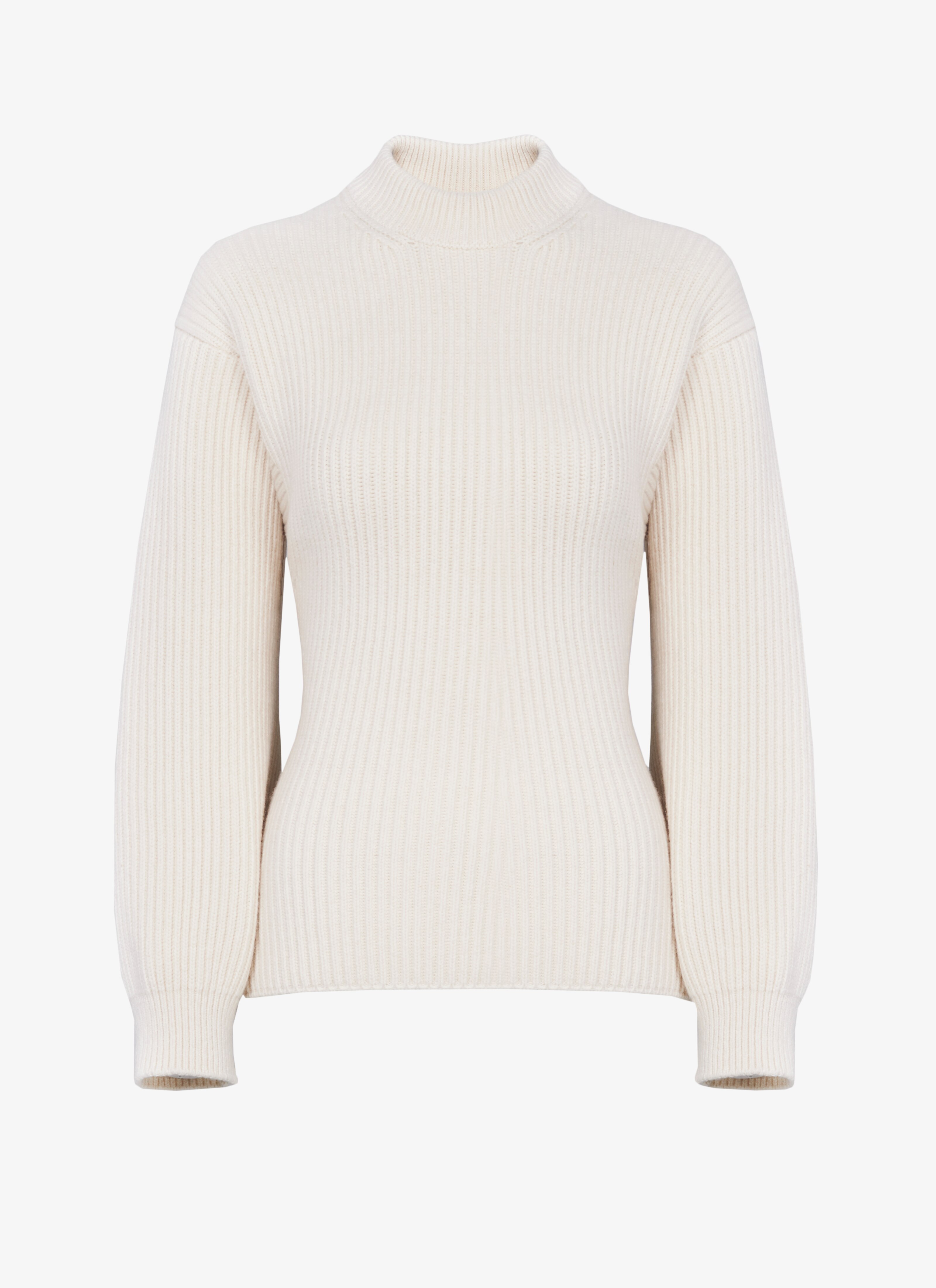 ALAÏA  HIGH-NECK RIB KNIT SWEATER
