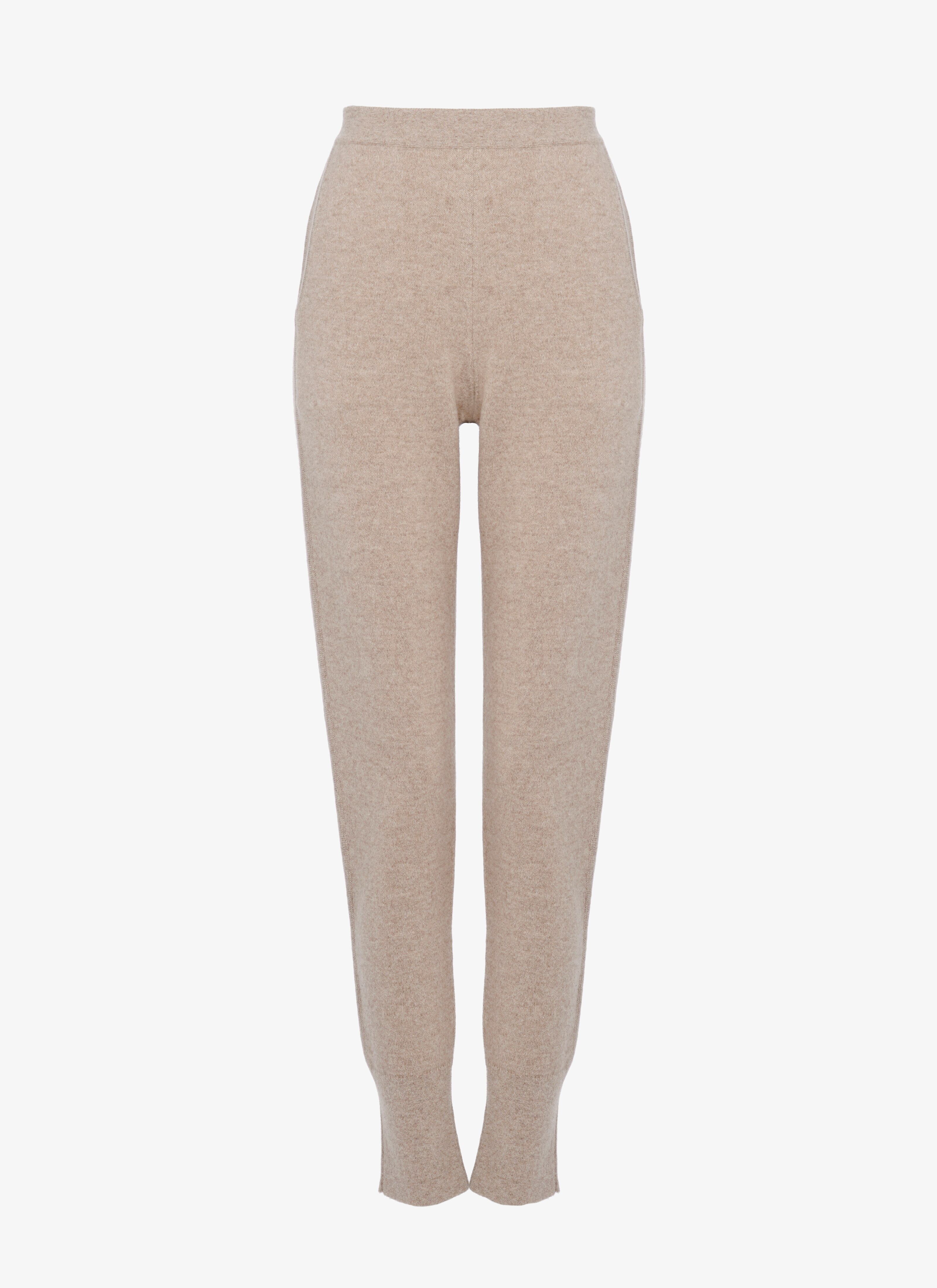 ALAÏA BEIGE CHINE CASHMERE JOGGINGS PANTS