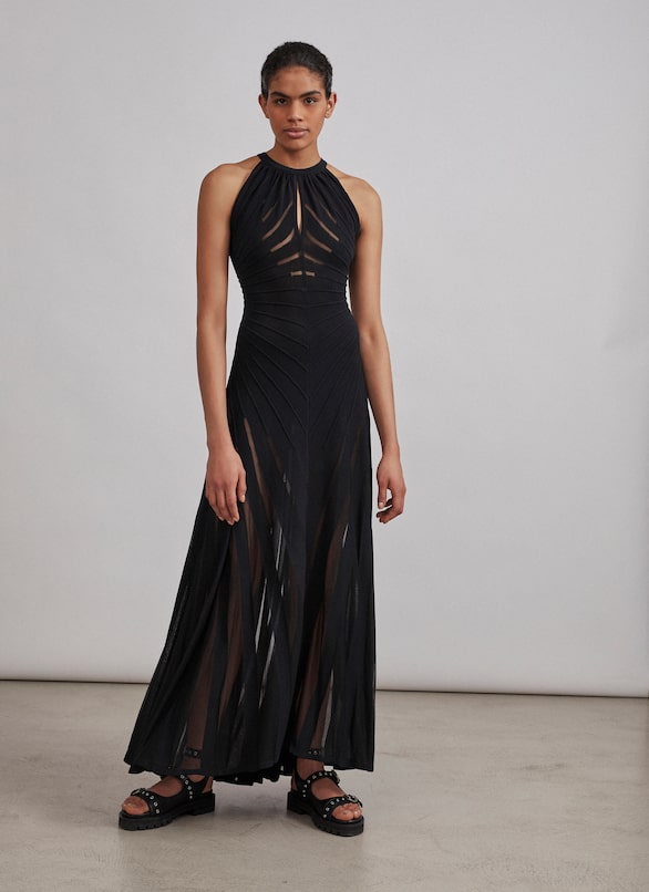 Cut-out ottoman knit dress ALAÏA  CUT-OUT OTTOMAN KNIT DRESS