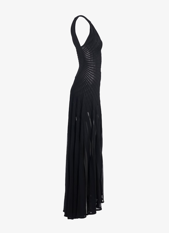 Cut-out ottoman knit dress ALAÏA  CUT-OUT OTTOMAN KNIT DRESS