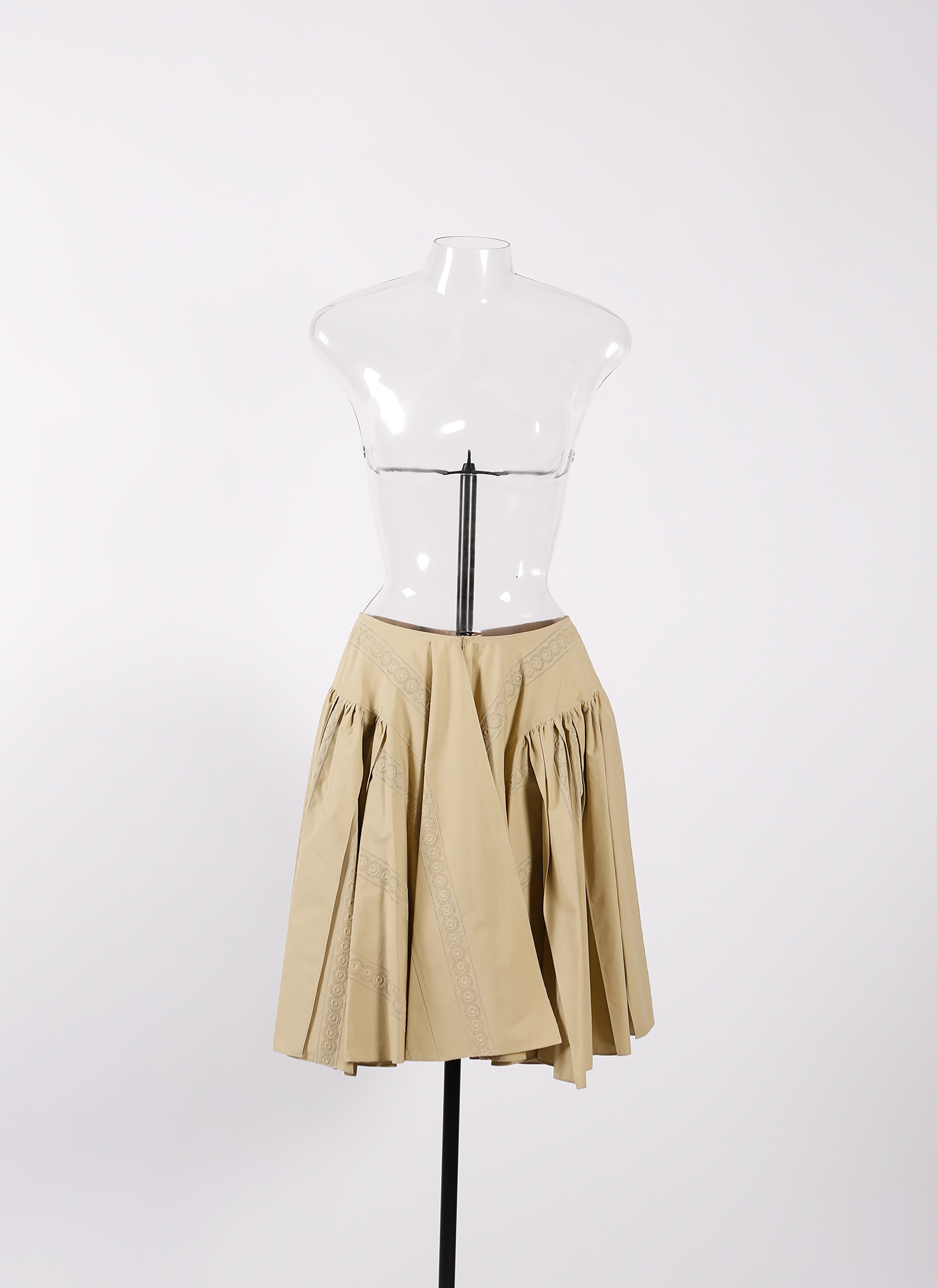 ALAÏA MASTIC  SKIRT POPELINE ANNEAUX MASTIC