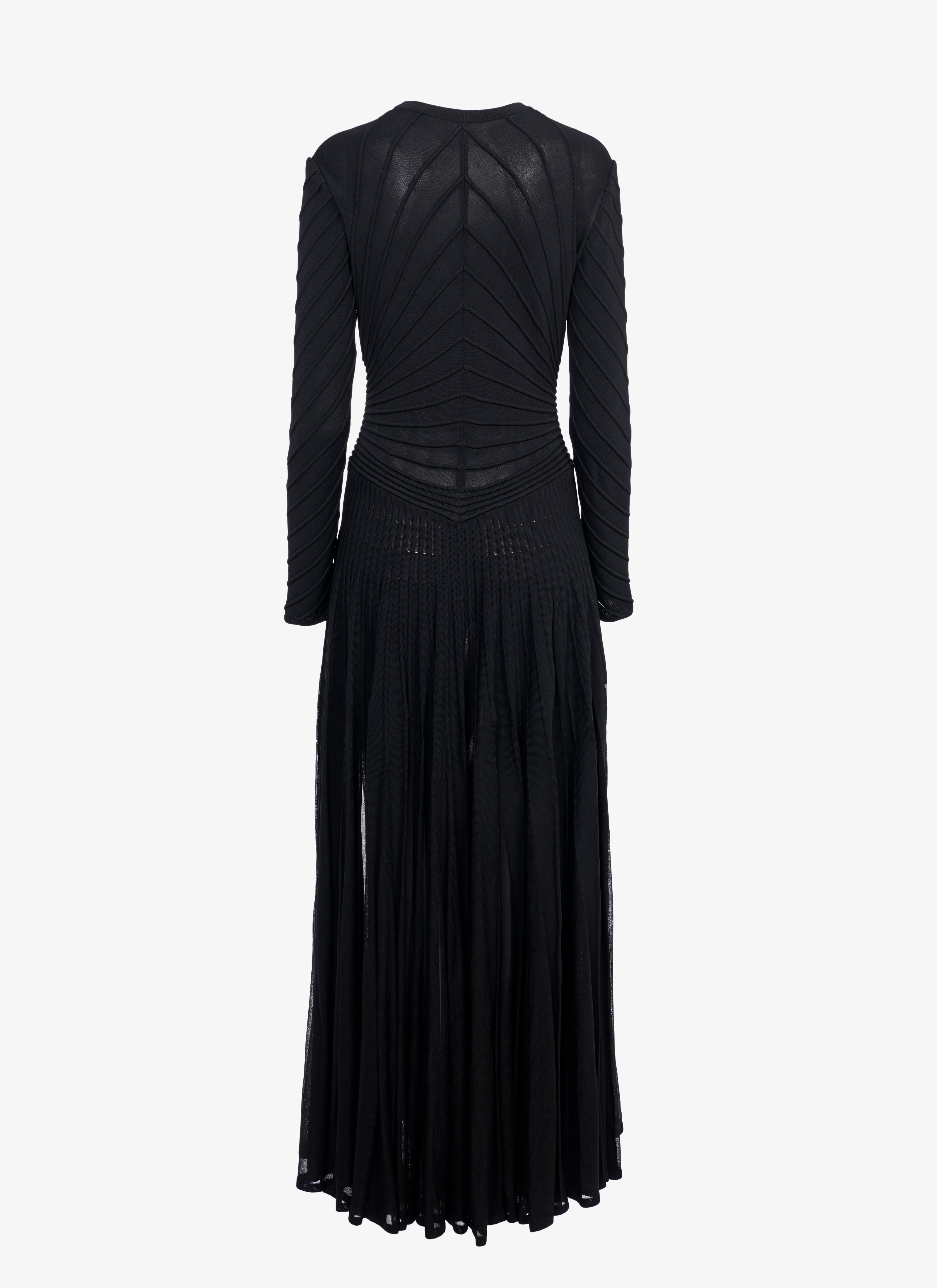 ALAÏA  LONG-SLEEVED OTTOMAN KNIT DRESS