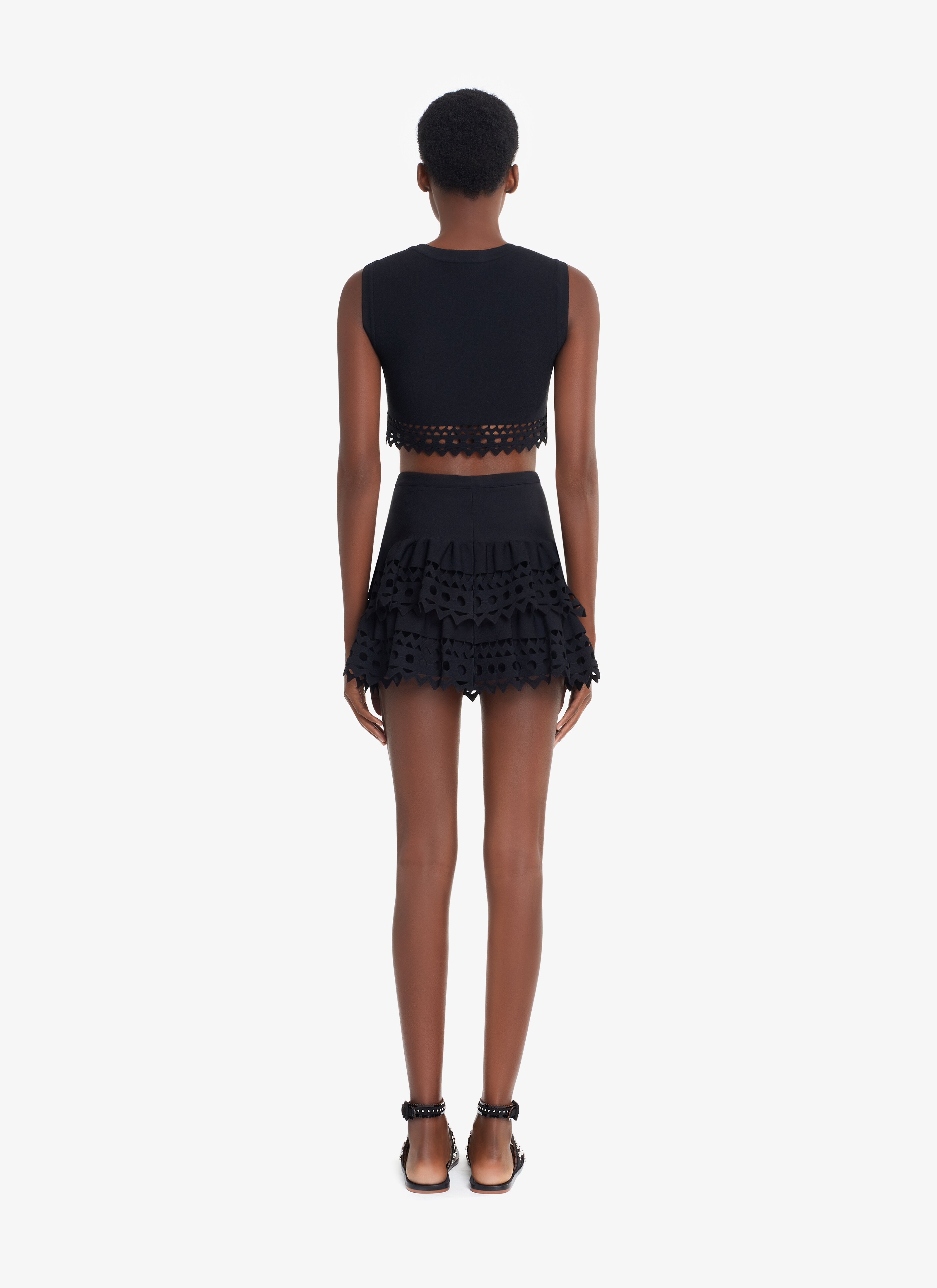 ALAÏA BLACK EDITION 2016 ROUND-NECK SLEEVELESS BRASSIERE