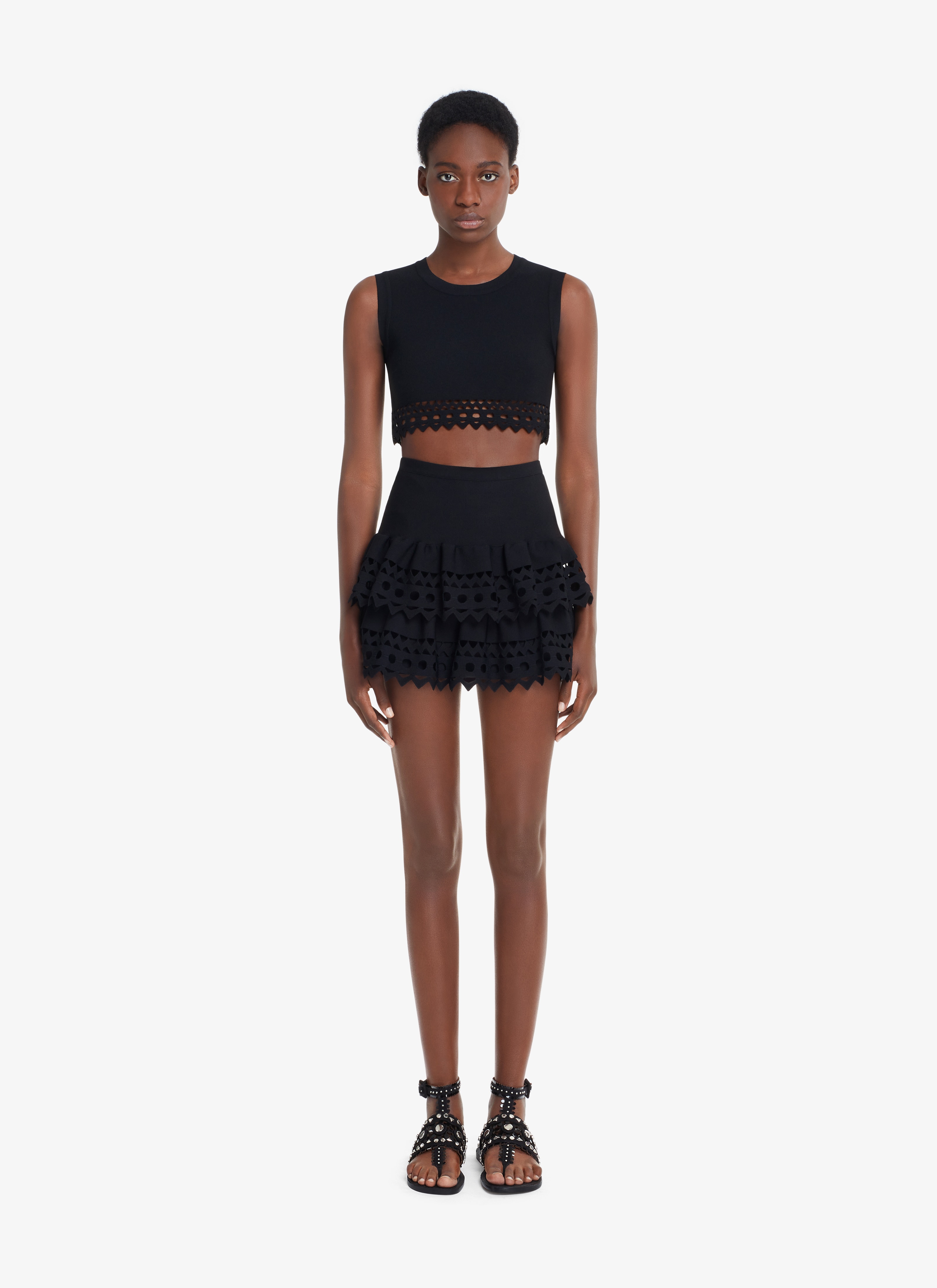 ALAÏA BLACK EDITION 2016 STRETCH KNIT MINISKIRT