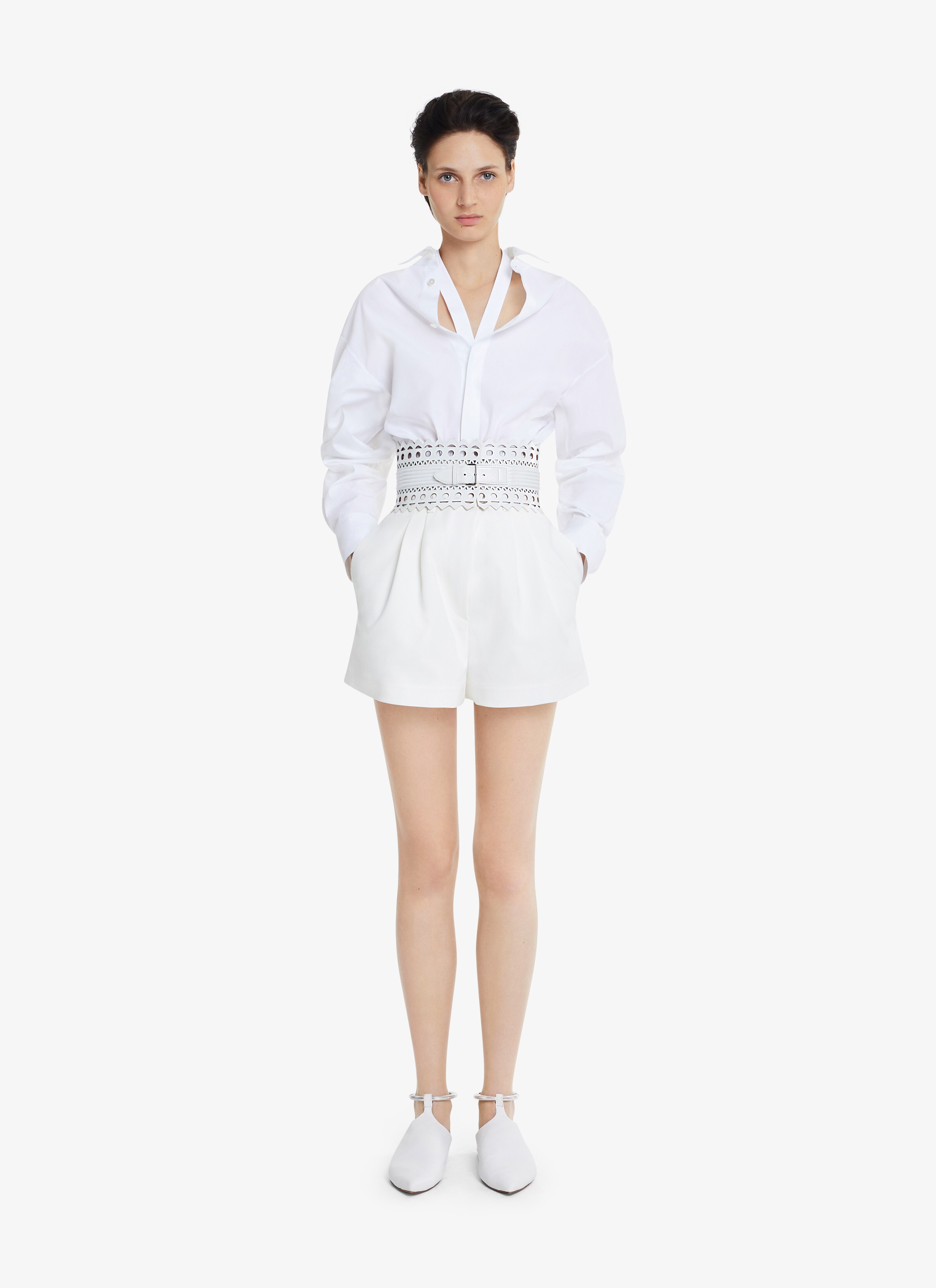 ALAÏA WHITE POPLIN LOOSE SHIRT