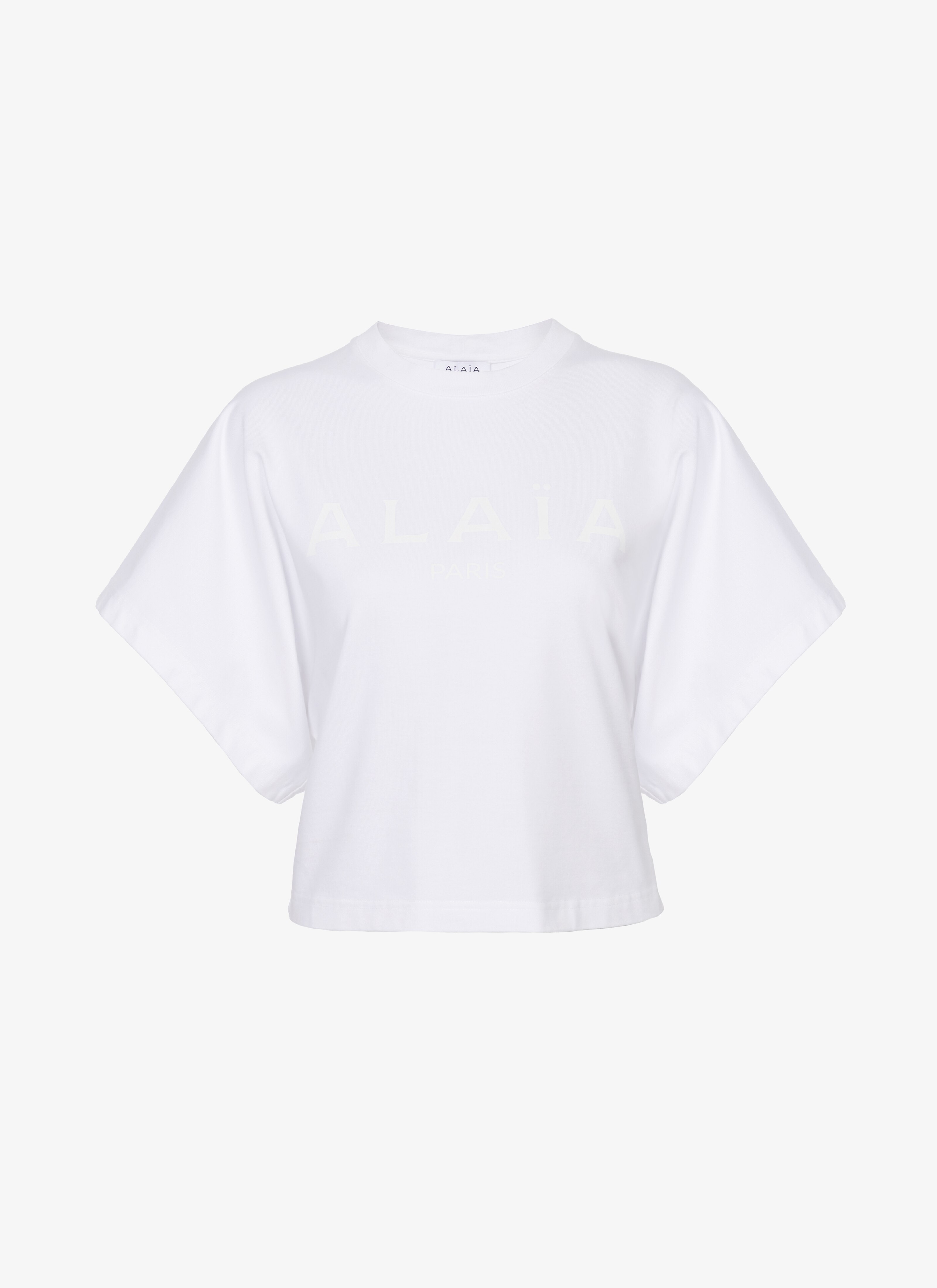 Women's White/White JERSEY T SHIRT ALAÏA LOGO | ALAÏA AE