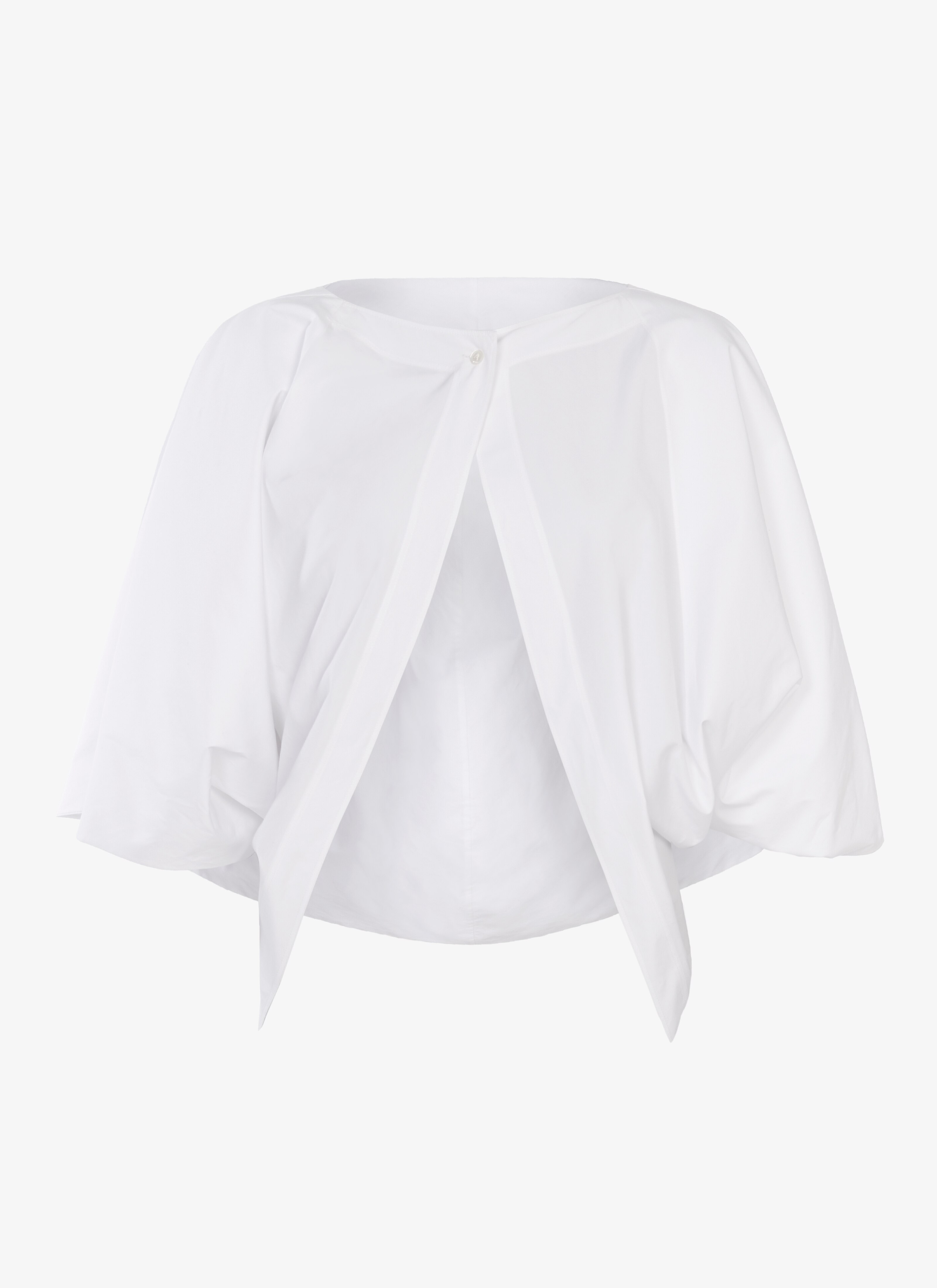 ALAÏA WHITE HOODED POPLIN TOP