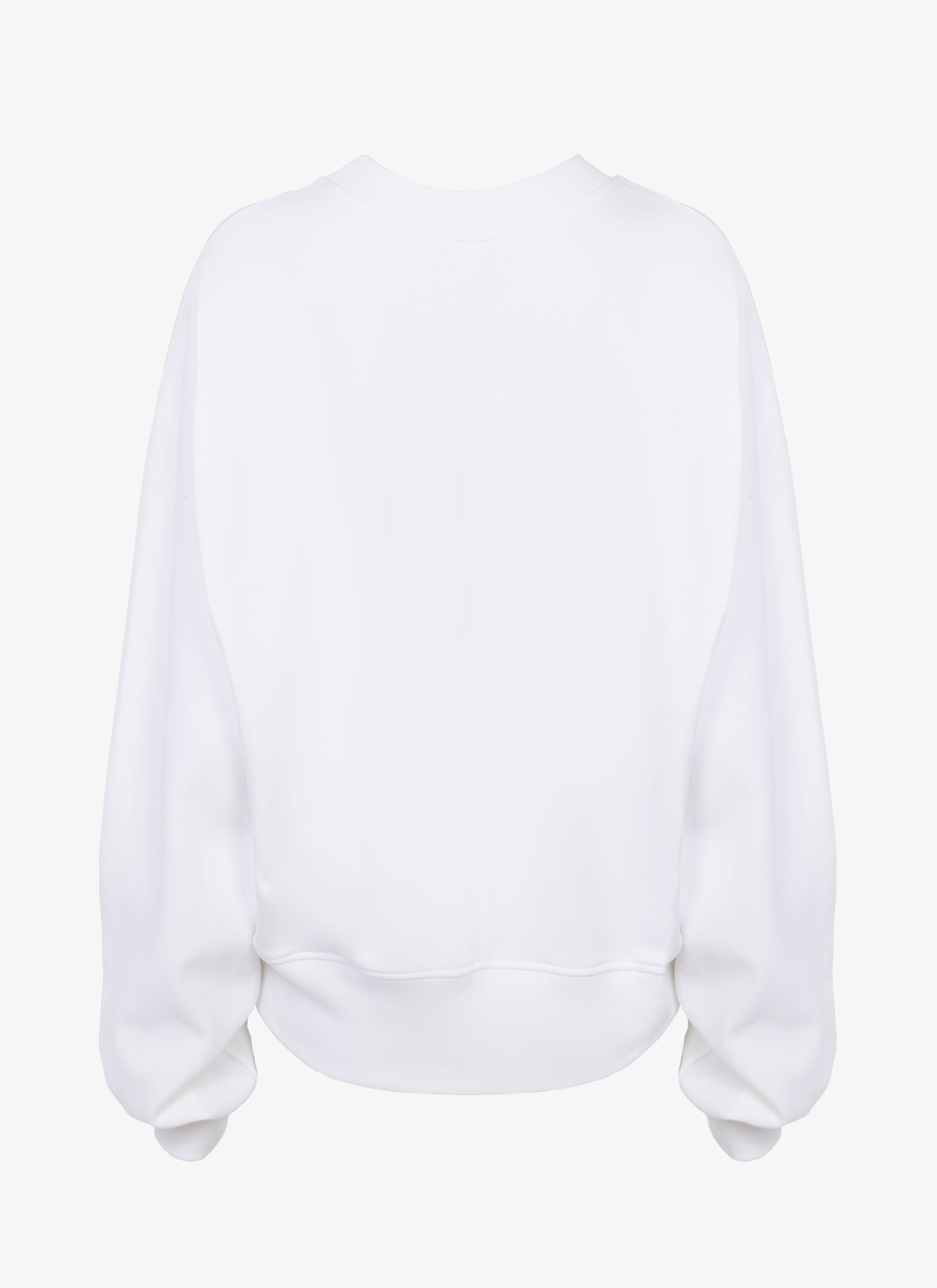 ALAÏA WHITE/WHITE ALAÏA LOGO BOXY SWEATER  