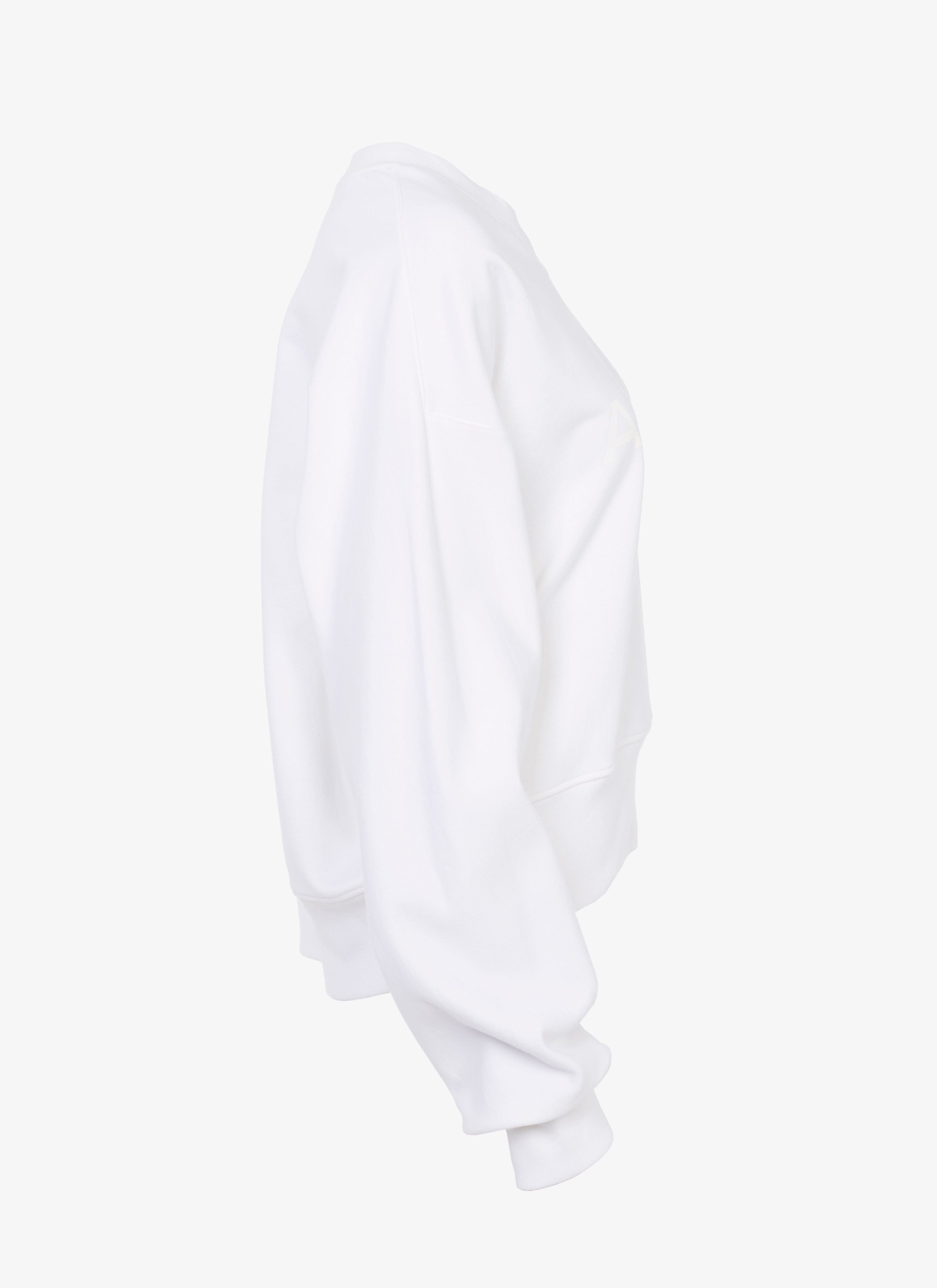 ALAÏA WHITE/WHITE ALAÏA LOGO BOXY SWEATER  