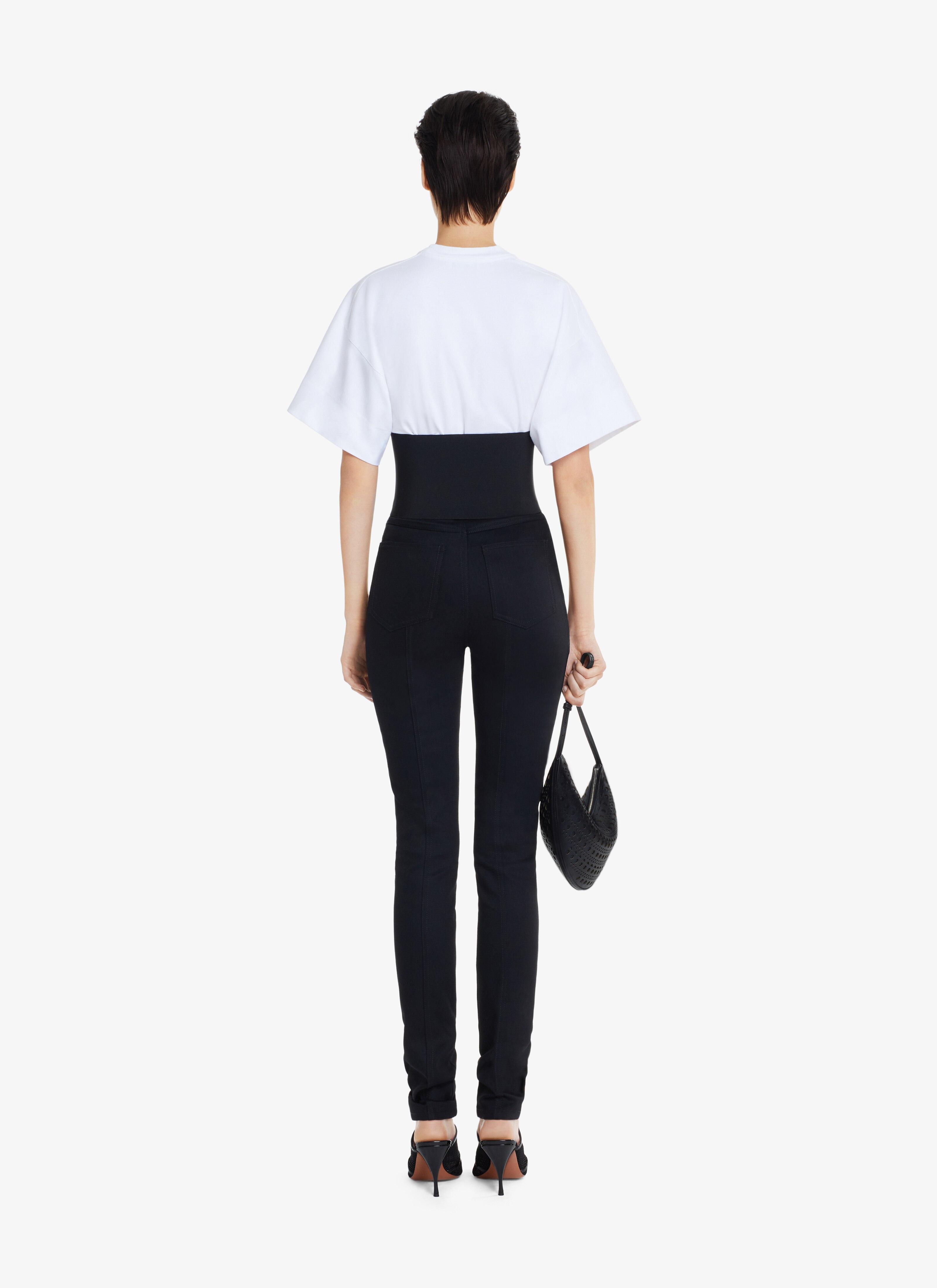 ALAÏA BLACK HIGH-RISE SKINNY DENIM JEANS