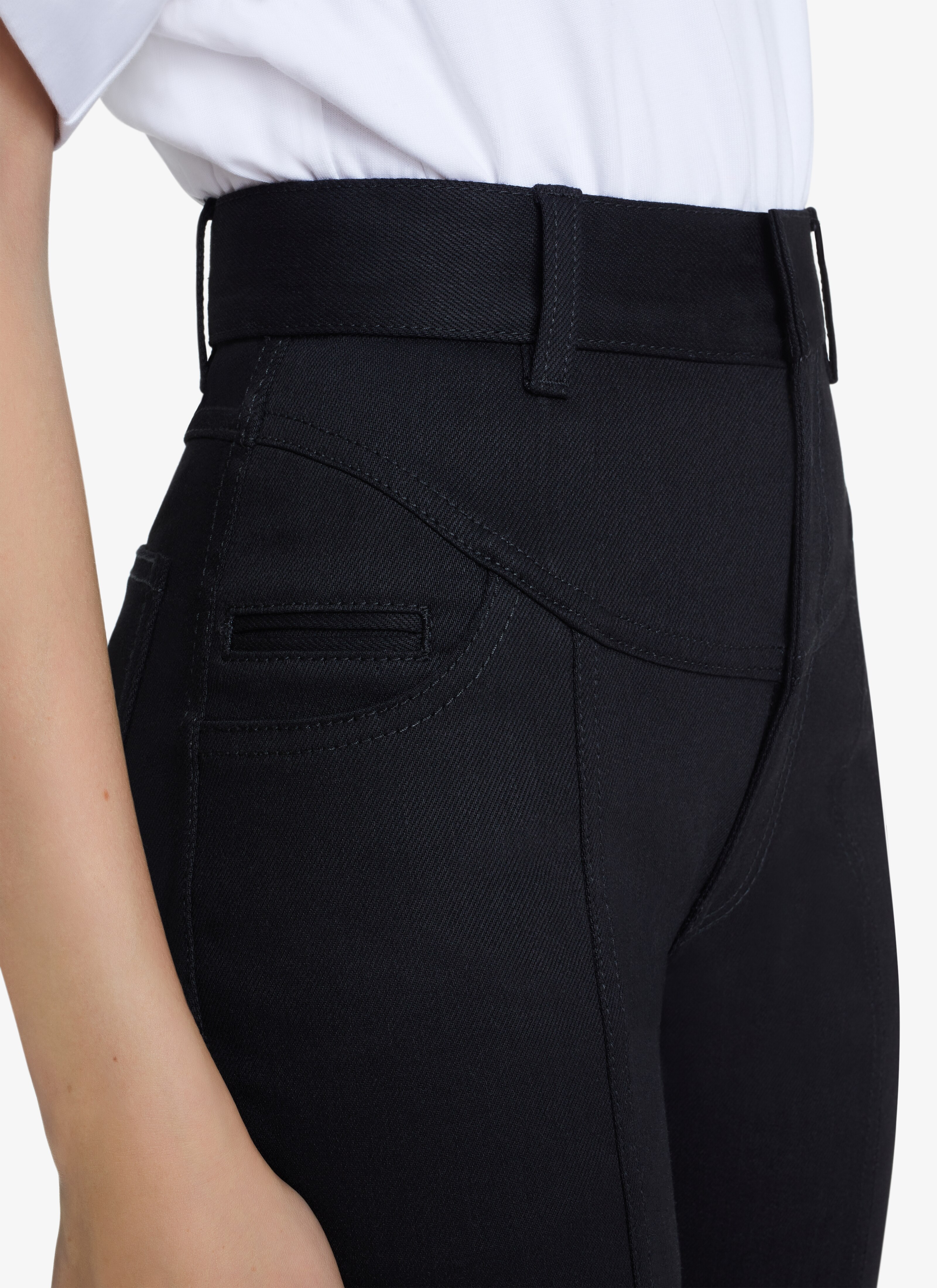 ALAÏA BLACK HIGH-RISE SKINNY DENIM JEANS