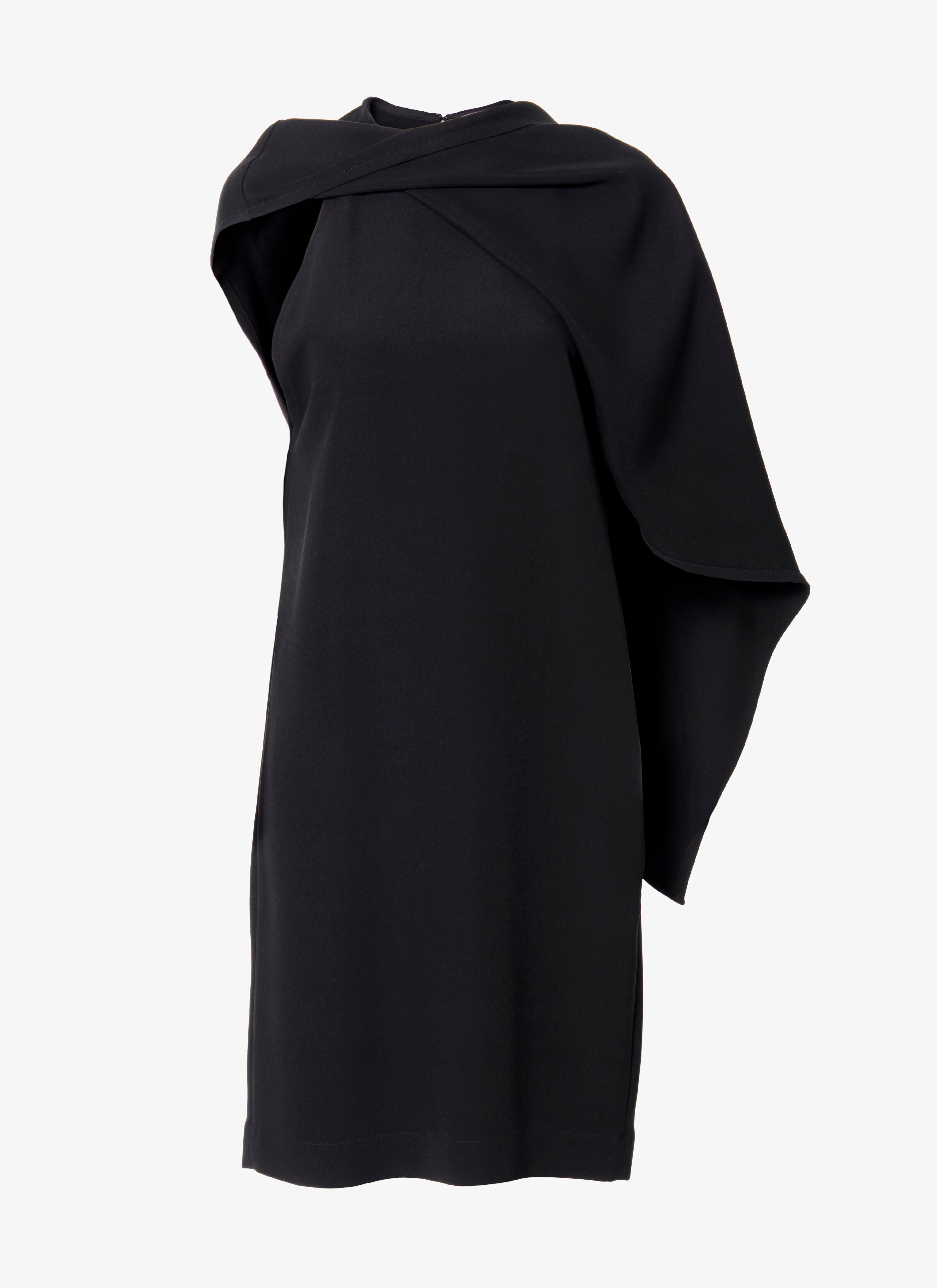 ALAÏA BLACK CADY SLEEVELESS SCARF DRESS