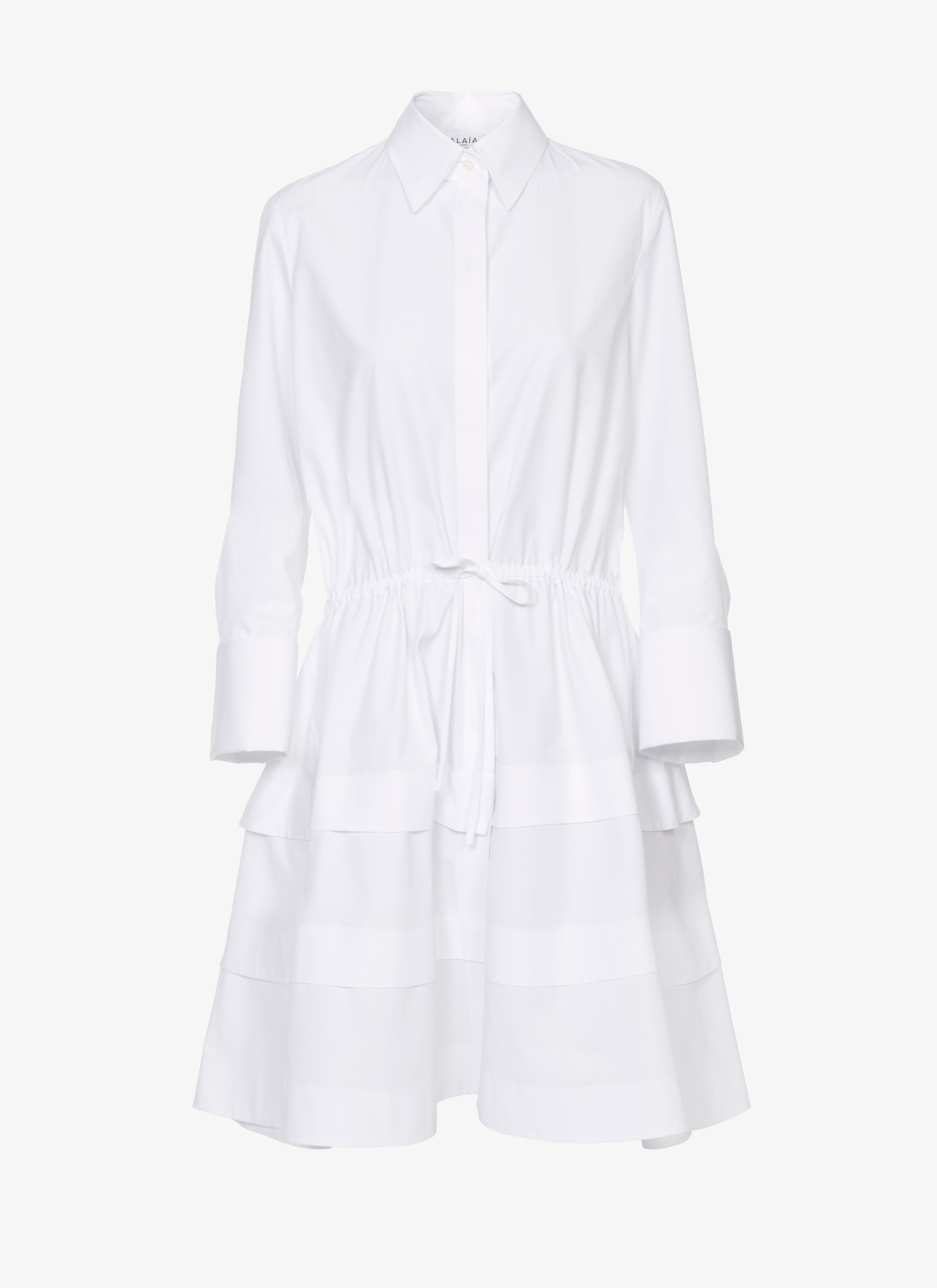 ALAÏA Women's SHORT OPEN BACK JAPANESE POPLIN DRESS | ALAÏA US