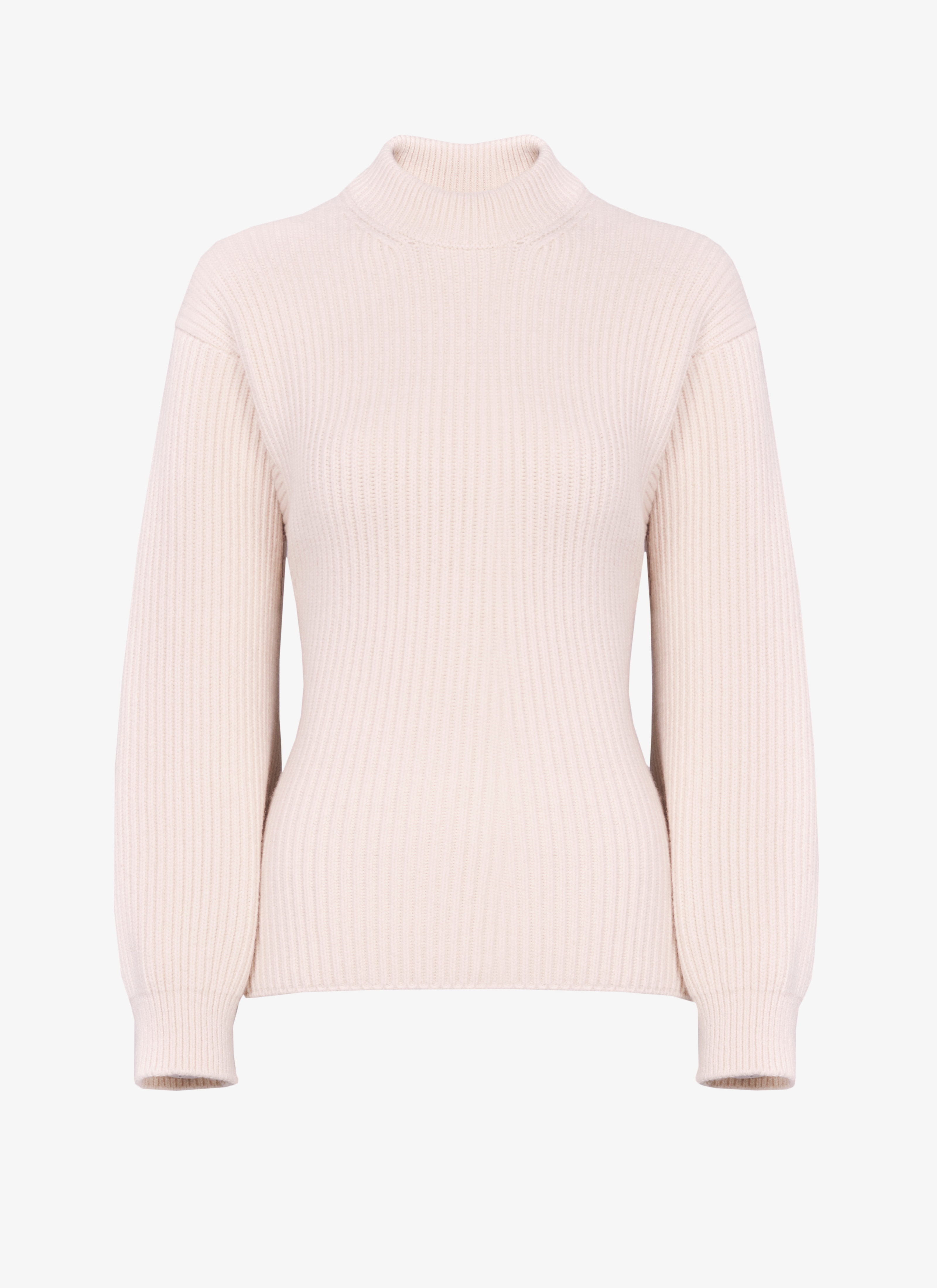 ALAÏA POUDRE HIGH-NECK RIB KNIT SWEATER
