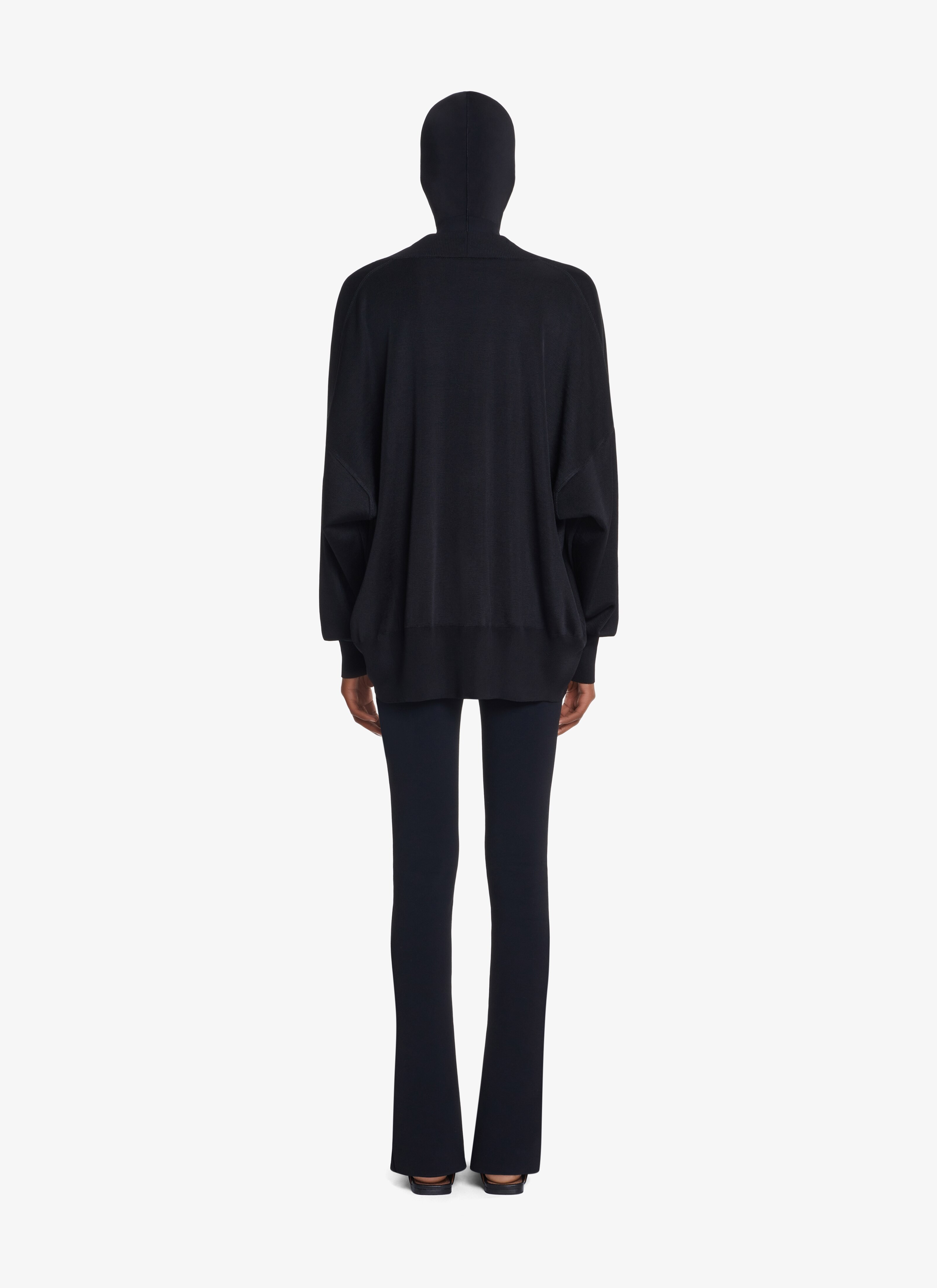 ALAÏA BLACK OVERSIZE KNIT CARDIGAN