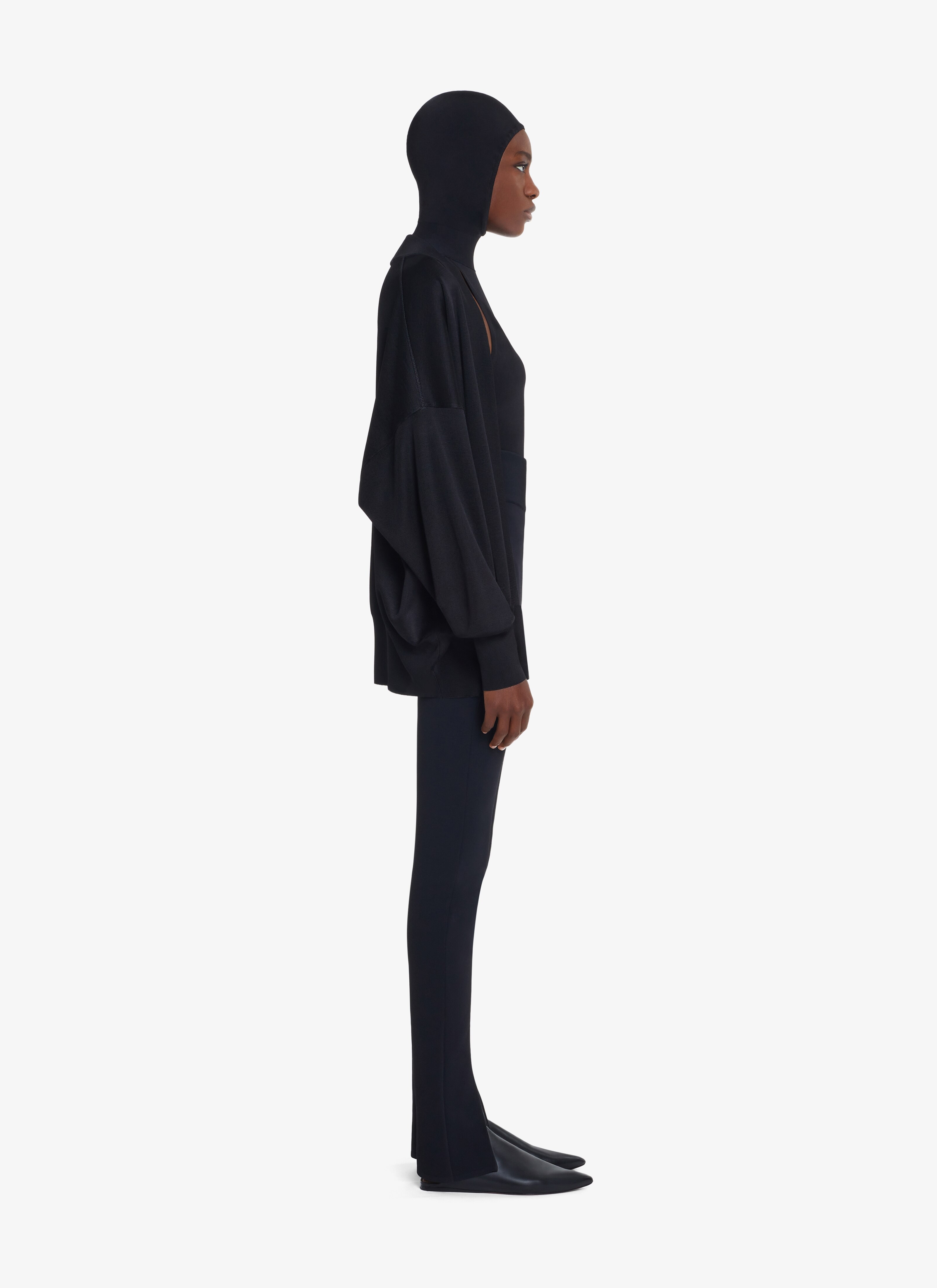 ALAÏA BLACK OVERSIZE KNIT CARDIGAN