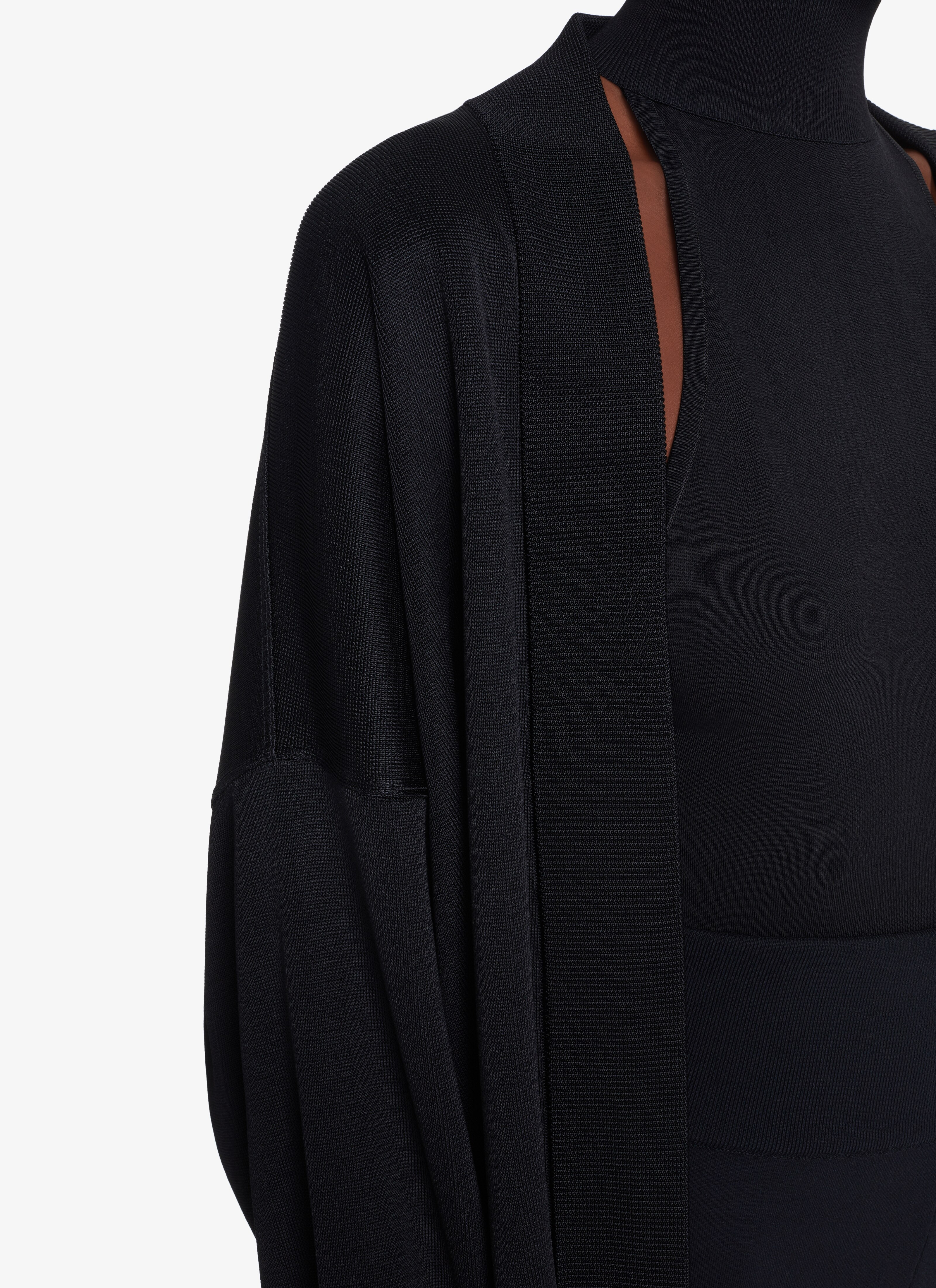ALAÏA BLACK OVERSIZE KNIT CARDIGAN
