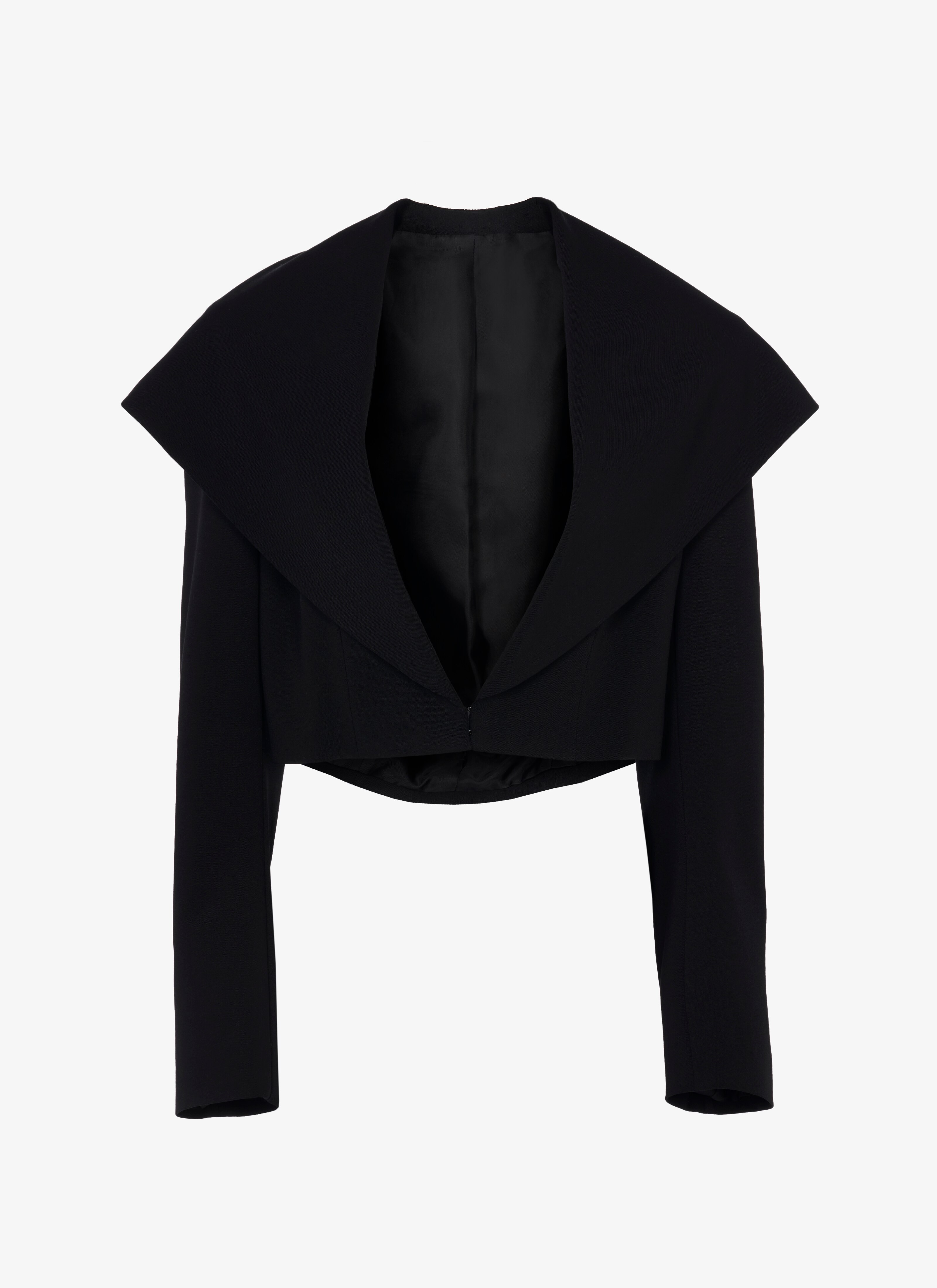 ALAÏA BLACK BI-STRETCH HOODED JACKET