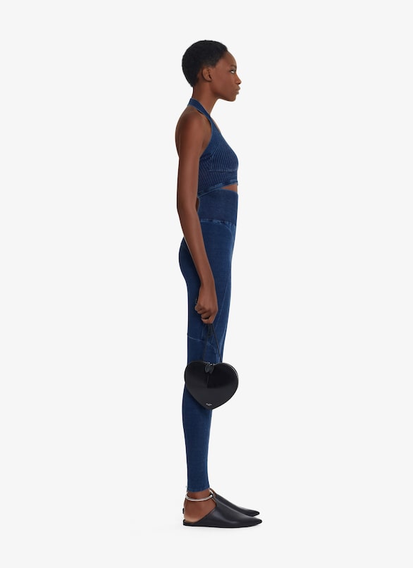 HALTER NECK KNITTED DENIM BRA ALAÏA BLUE JEANS HALTER NECK KNITTED DENIM BRA