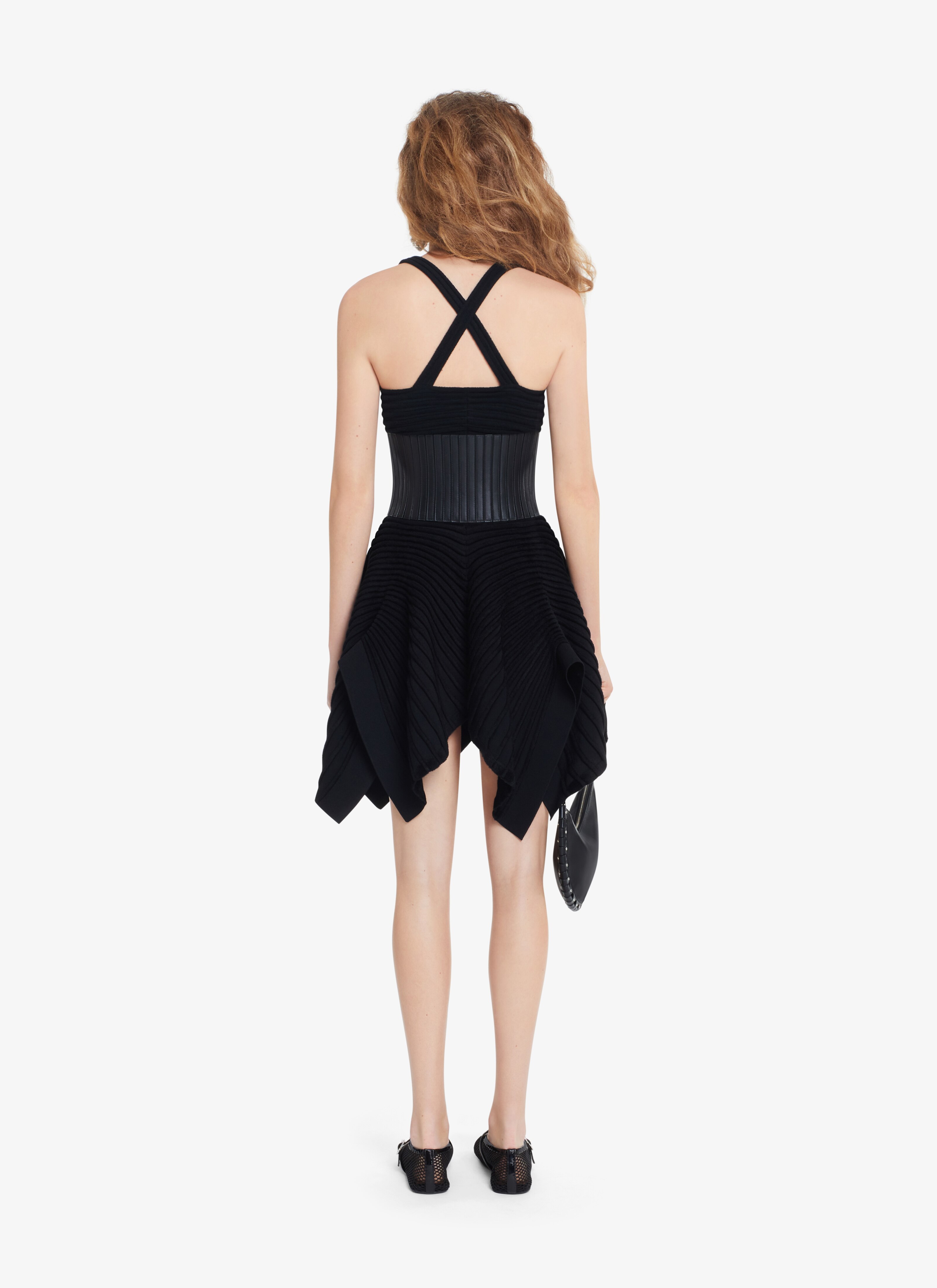 ALAÏA BLACK SCULPTED BALLERINE SHORT DRESS 