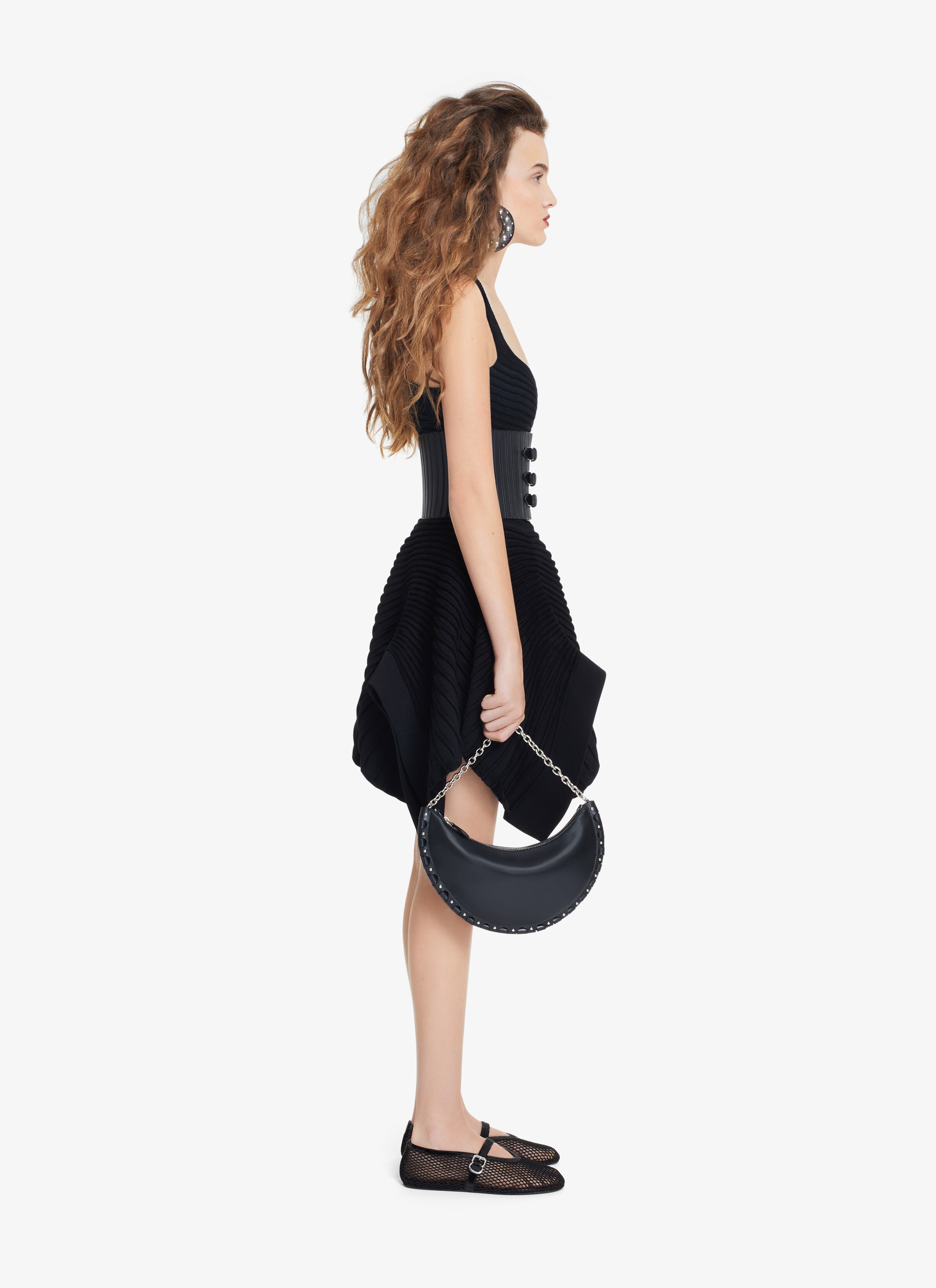 ALAÏA BLACK SCULPTED BALLERINE SHORT DRESS 