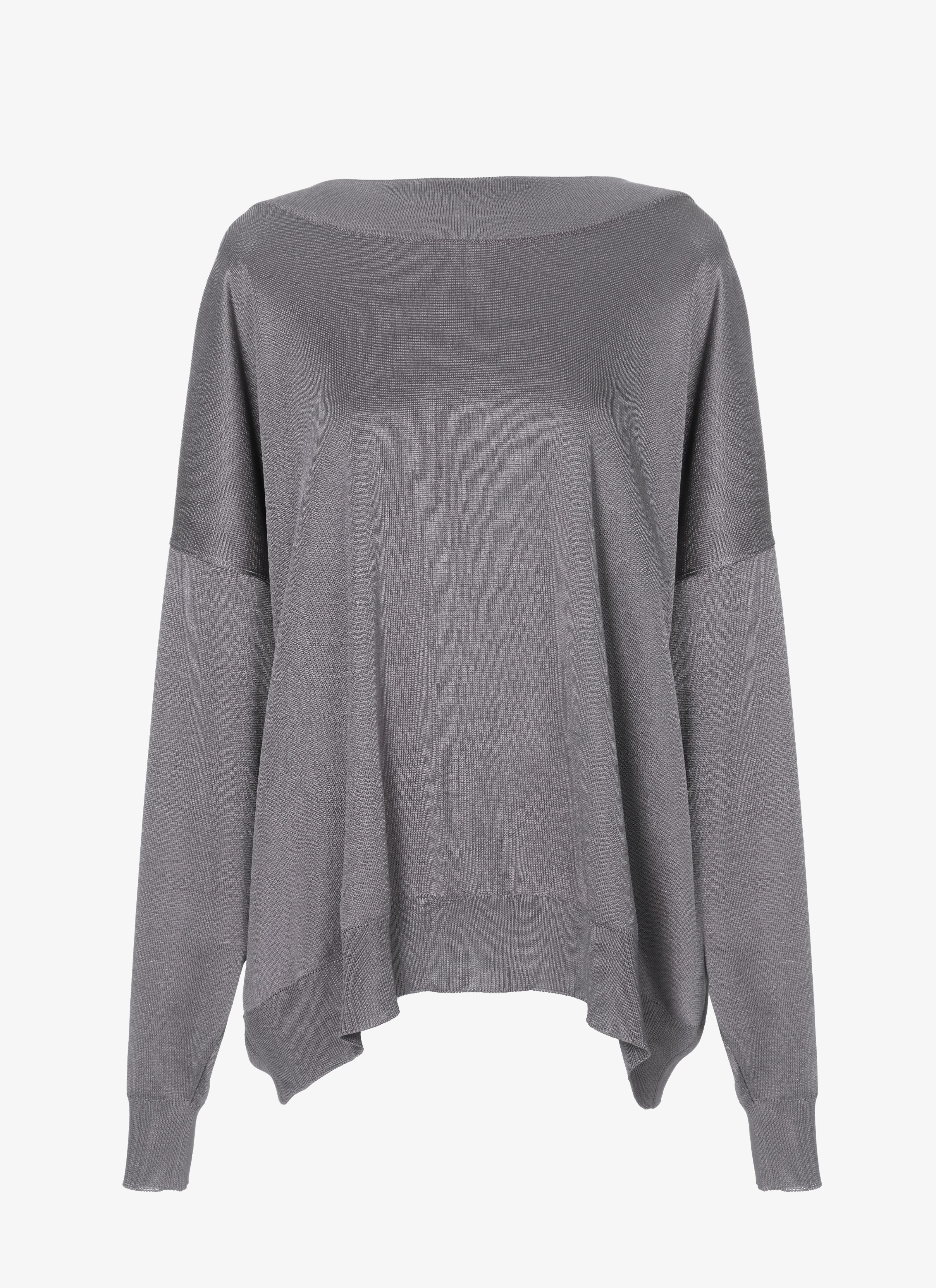 ALAÏA STEEL LOOSE KNIT SWEATER