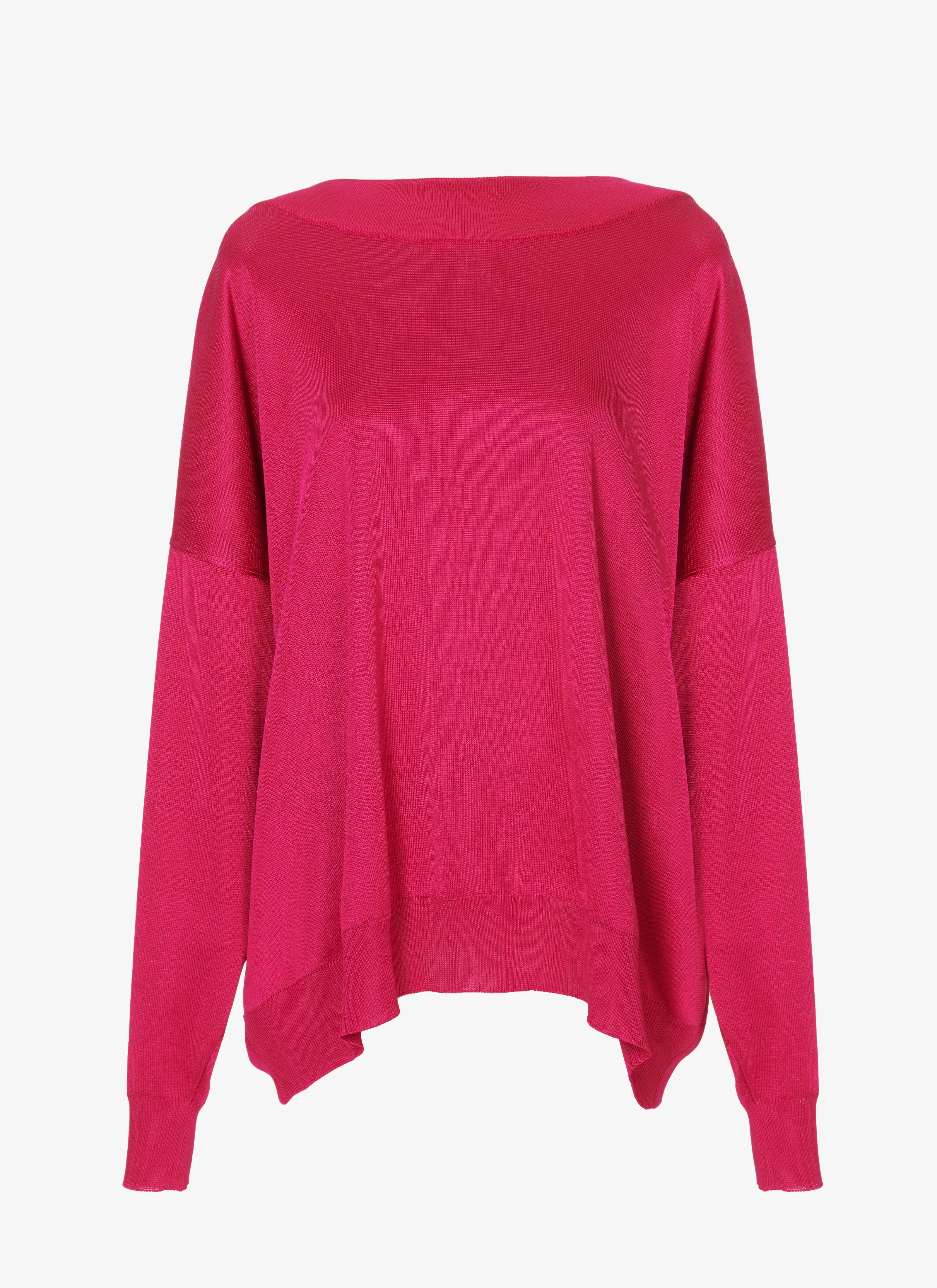 ALAÏA FUCHSIA LOOSE KNIT SWEATER