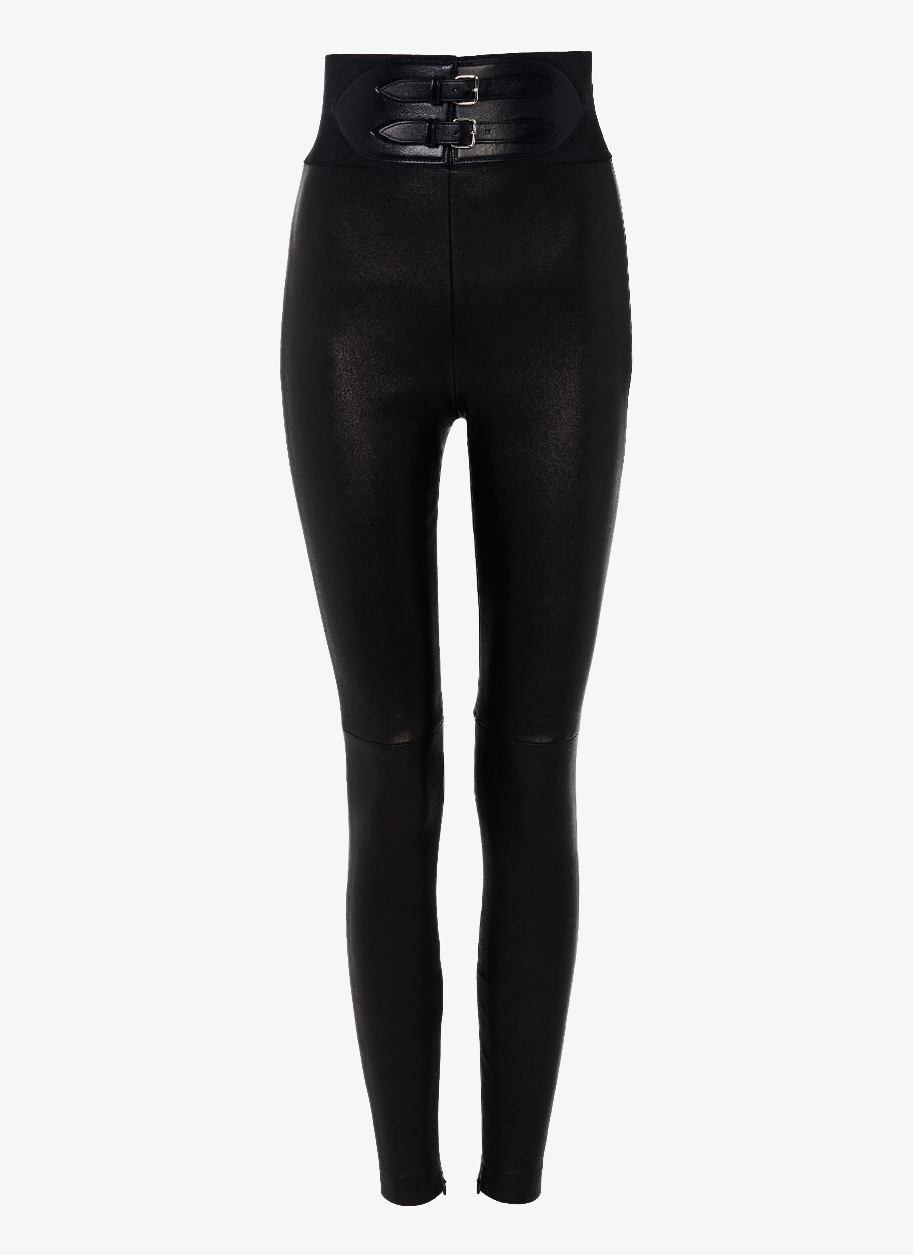 HIGH-WAIST STRETCH LEATHER LEGGINGS maison-alaia.com
