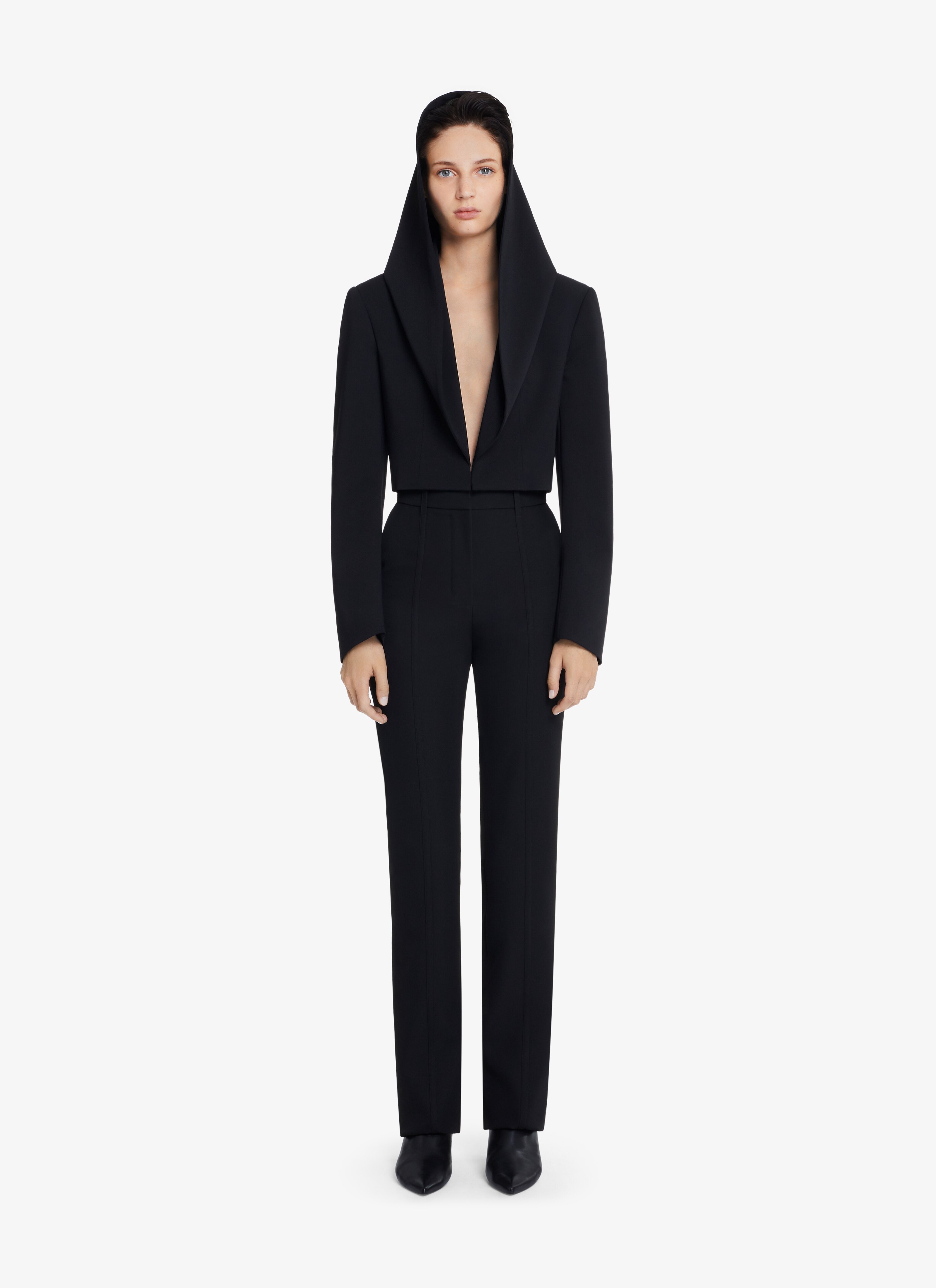 ALAÏA BLACK BI-STRETCH TROUSERS
