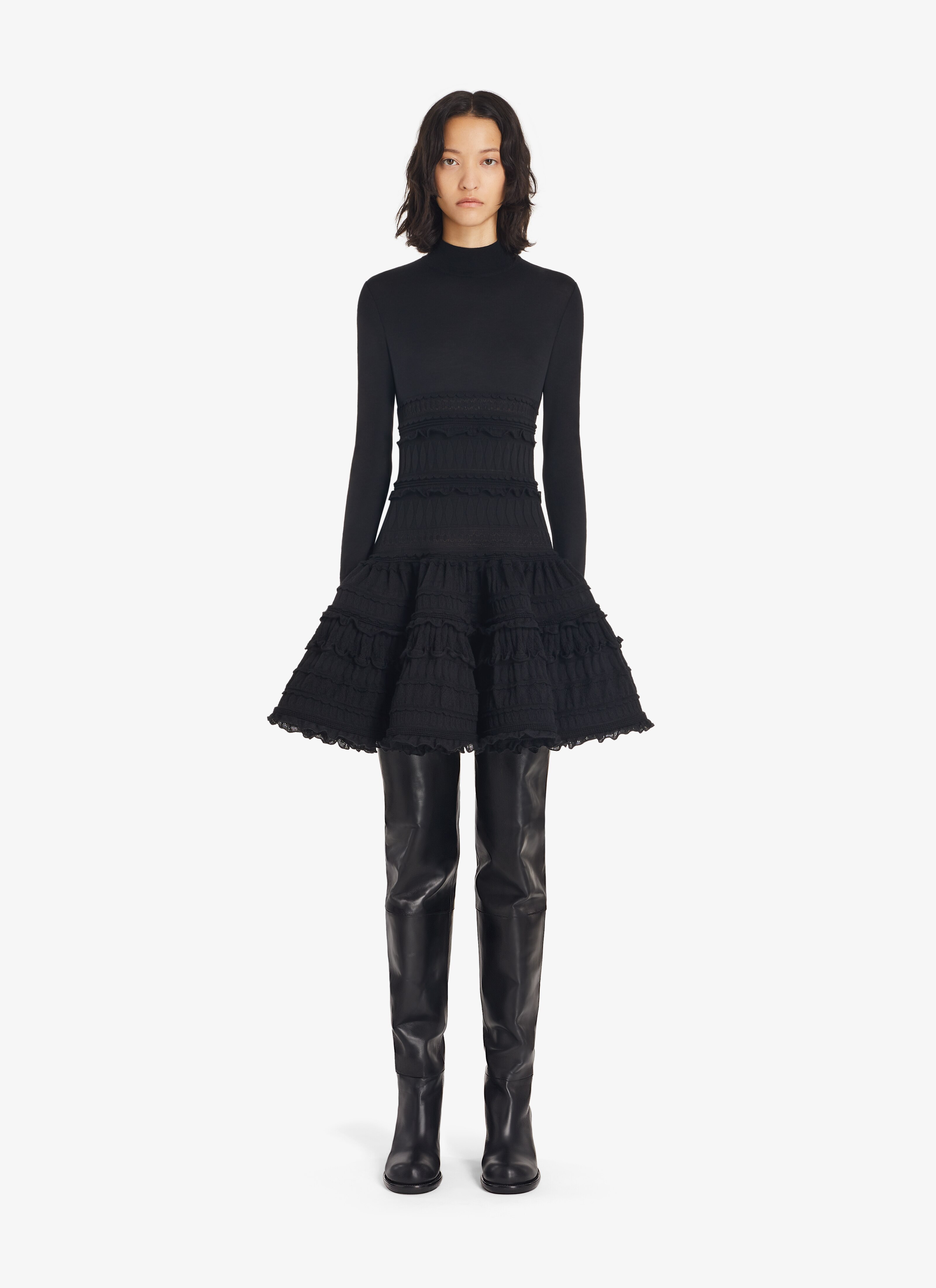 High-neck wool Crinoline dress - maison-alaia.com