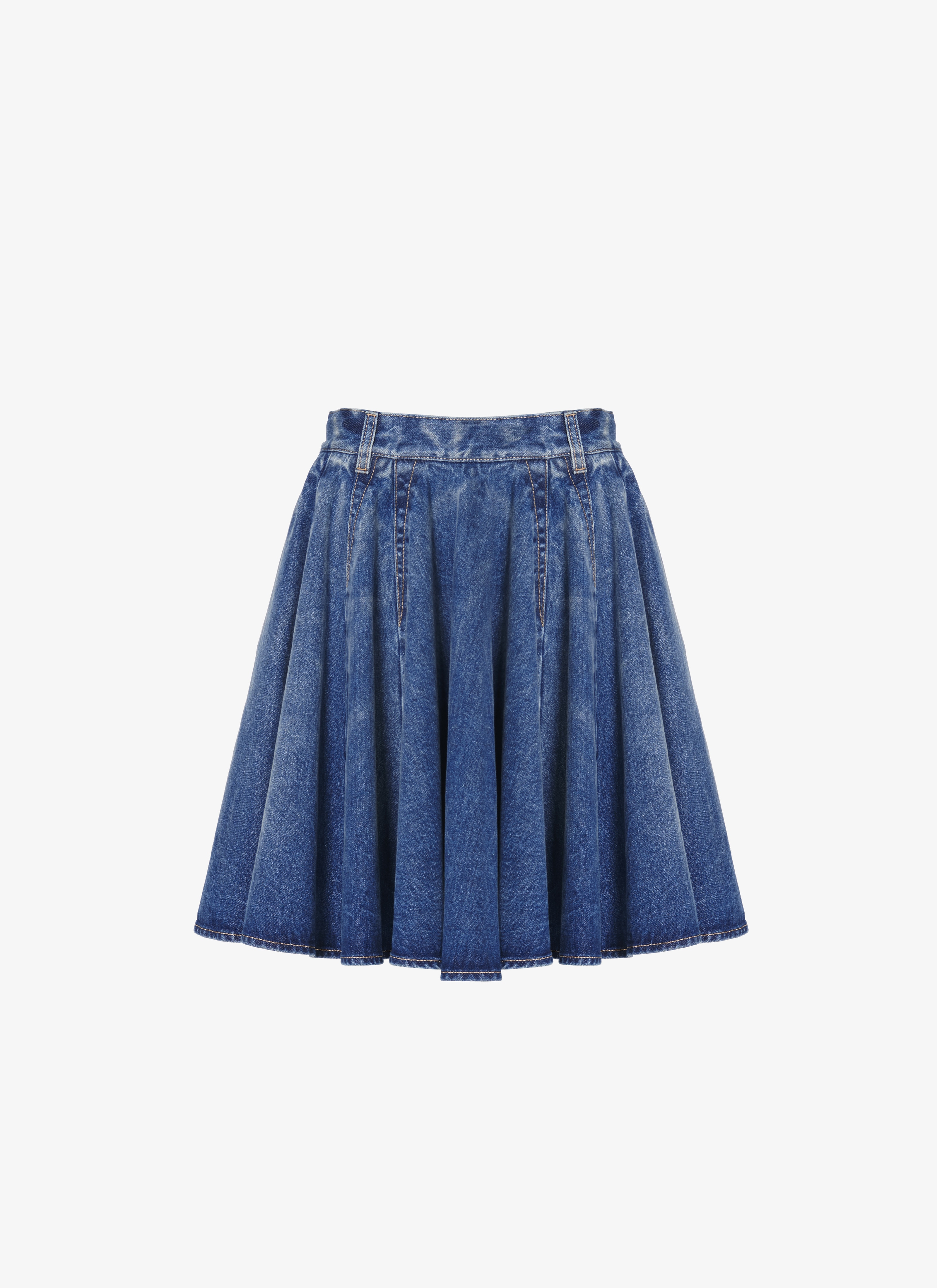 Washed denim skater skirt - maison-alaia.com