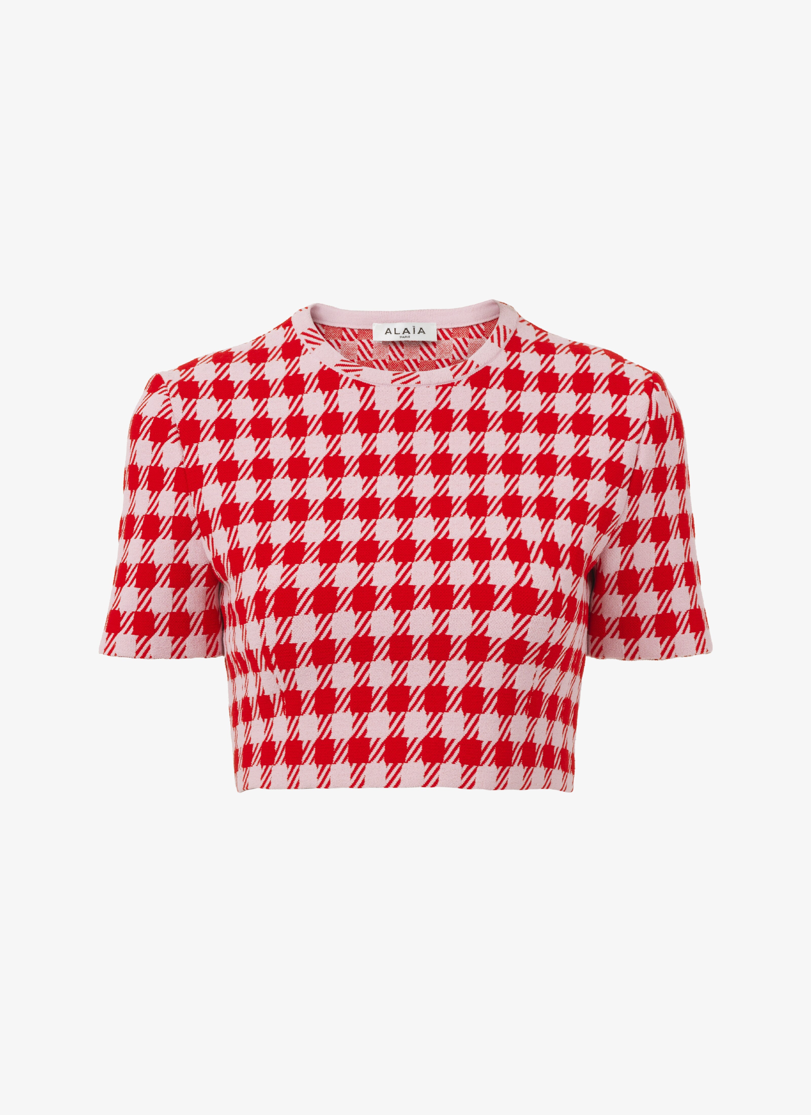 チェック柄 クロップドトップ maison-alaia.com