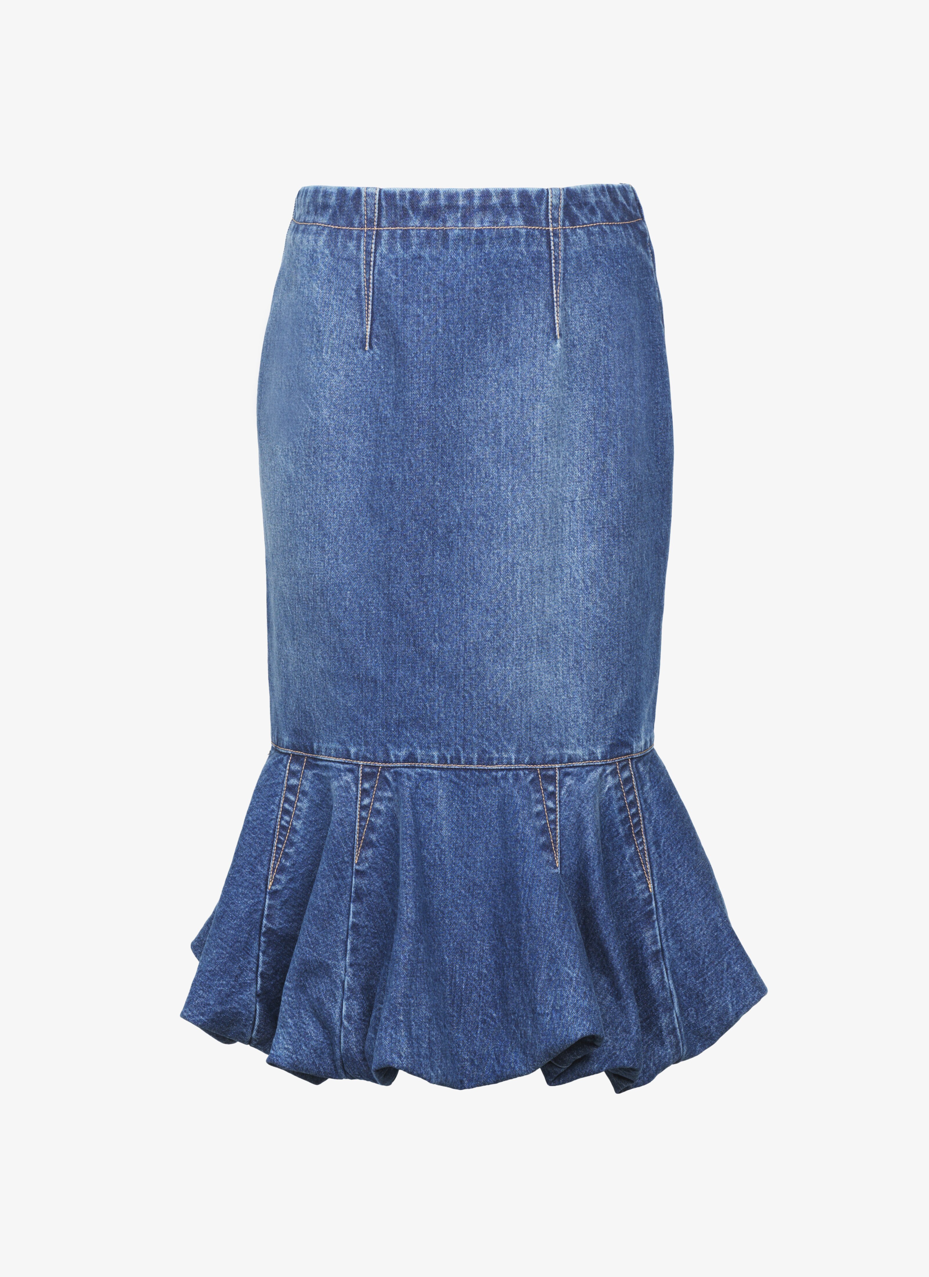 Fit and Flare denim Skirt maison-alaia.com